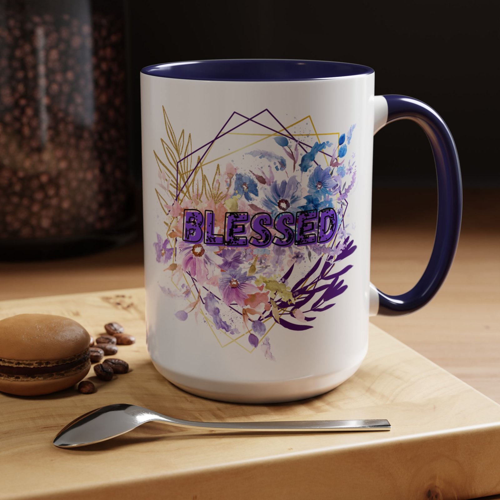 'Blessed' — Floral Accent Coffee Mug (11oz, 15oz) - Image 8