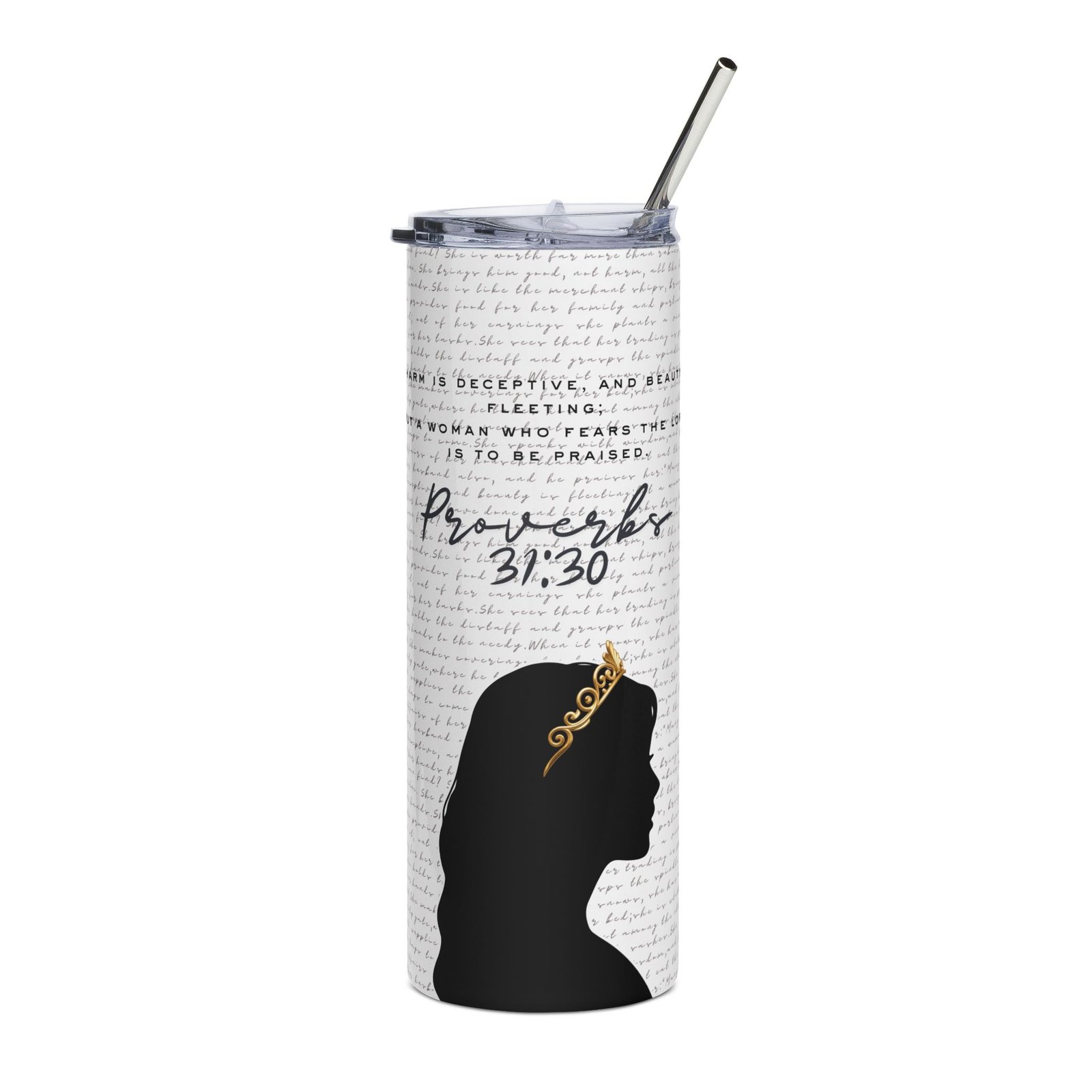 Proverbs 31:30: Gold Crown— Stainless Steel Travel (20oz)