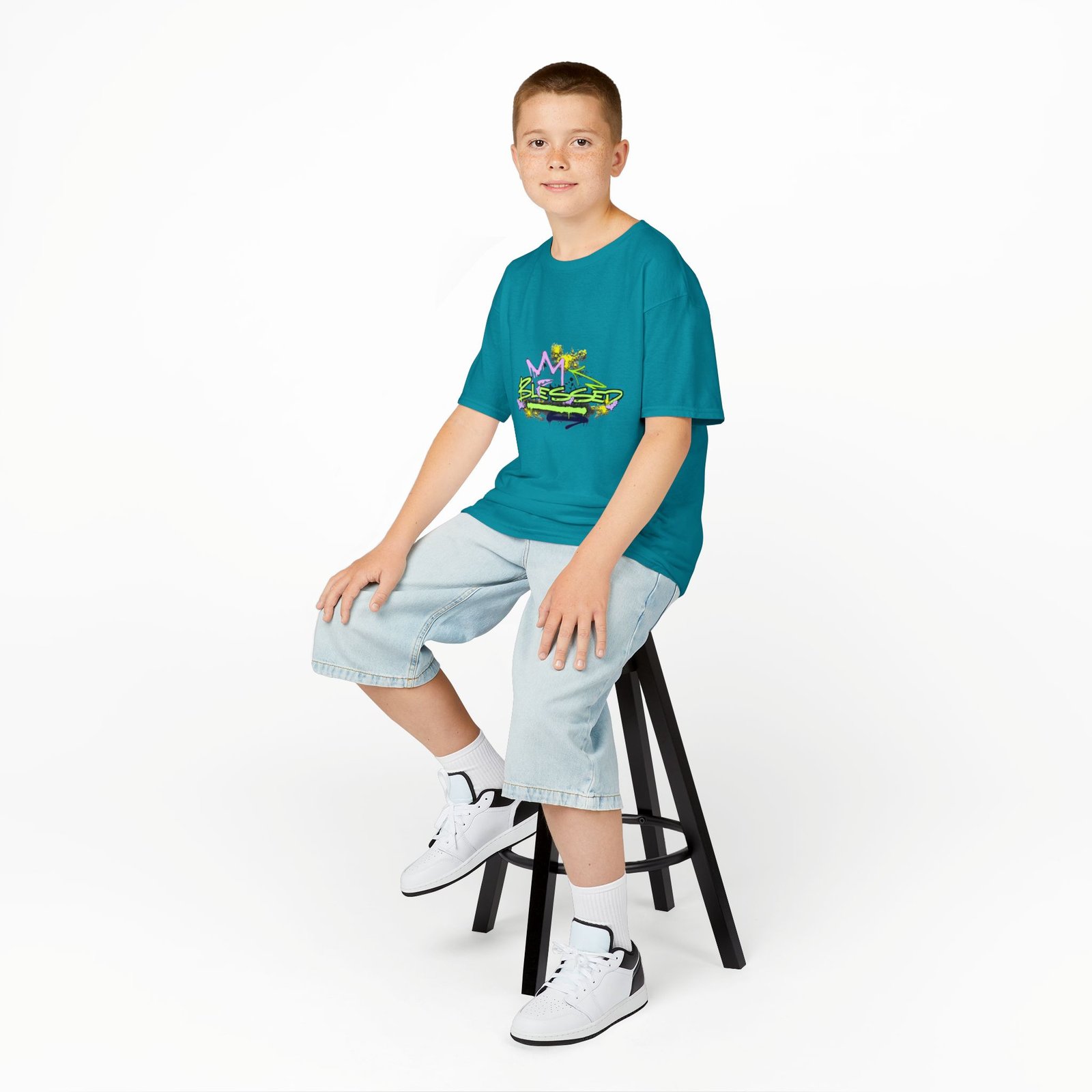 'Blessed' Graffiti - Kids Tee - Image 32