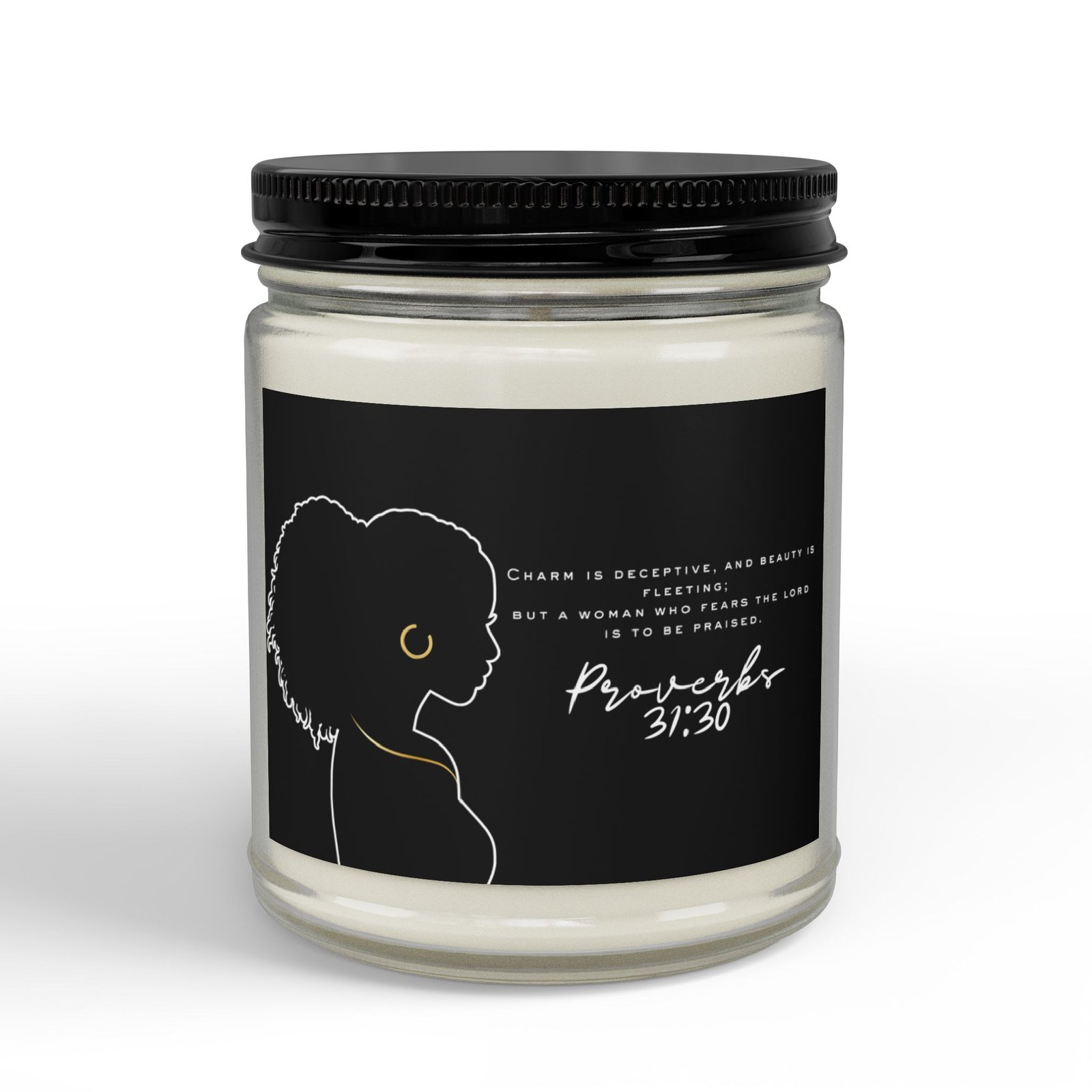 Proverbs 31:30: Gold Earring— Soy Candle (4oz & 9oz) - Image 7