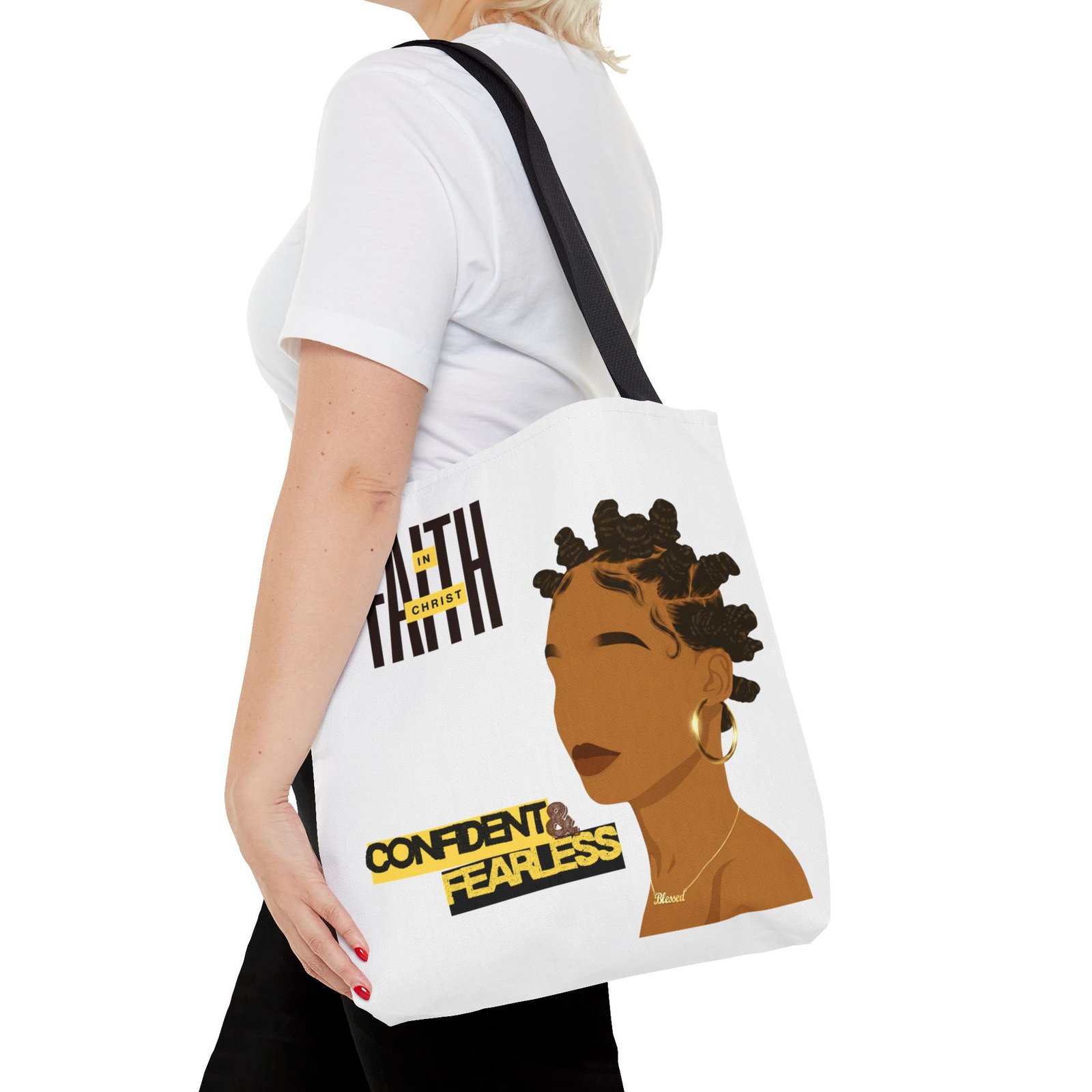 'Faith In Christ: Confident & Fearless' - Tote Bag - Image 4