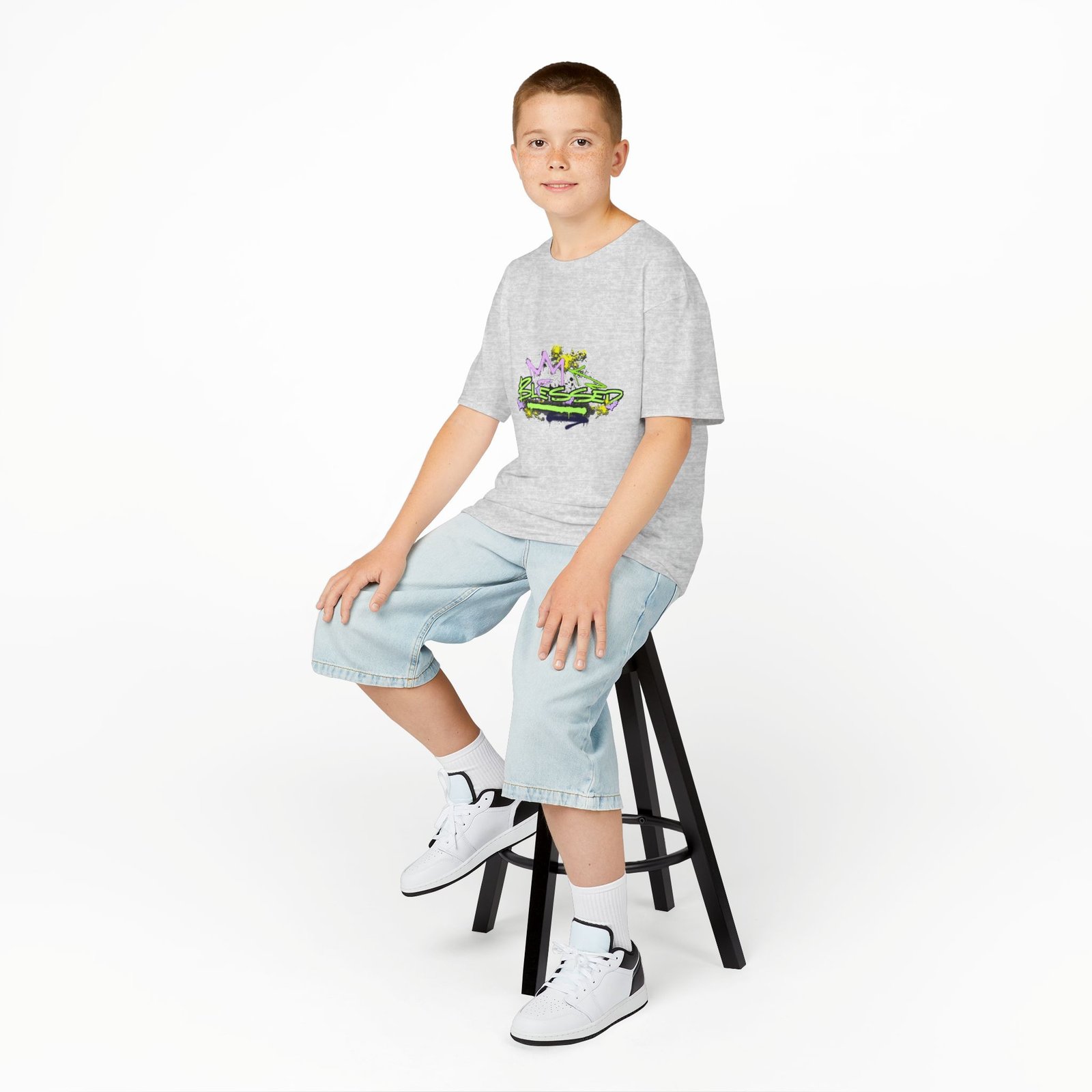 'Blessed' Graffiti - Kids Tee - Image 8