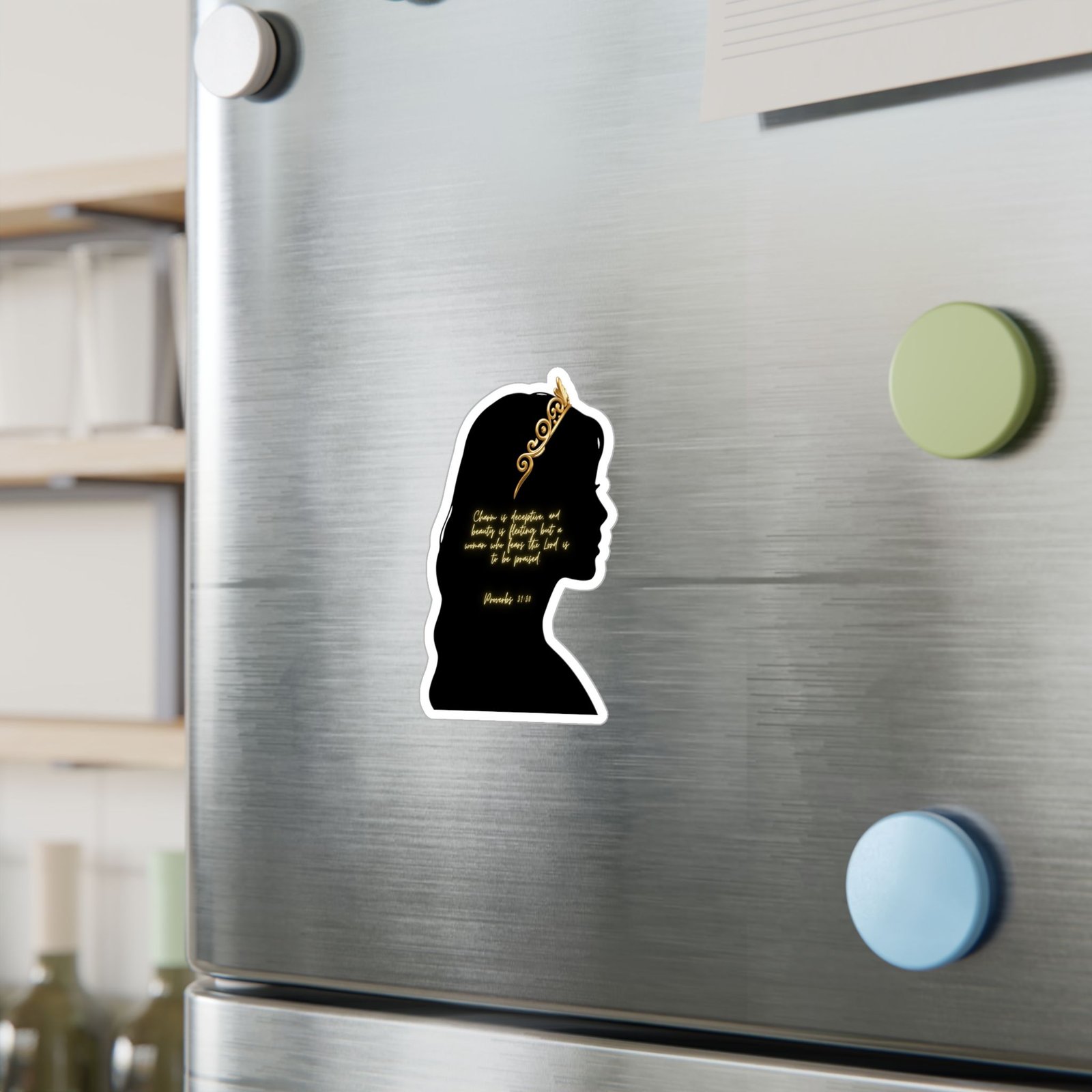 Proverbs 31:30: Gold Crown— Sticker - Image 7