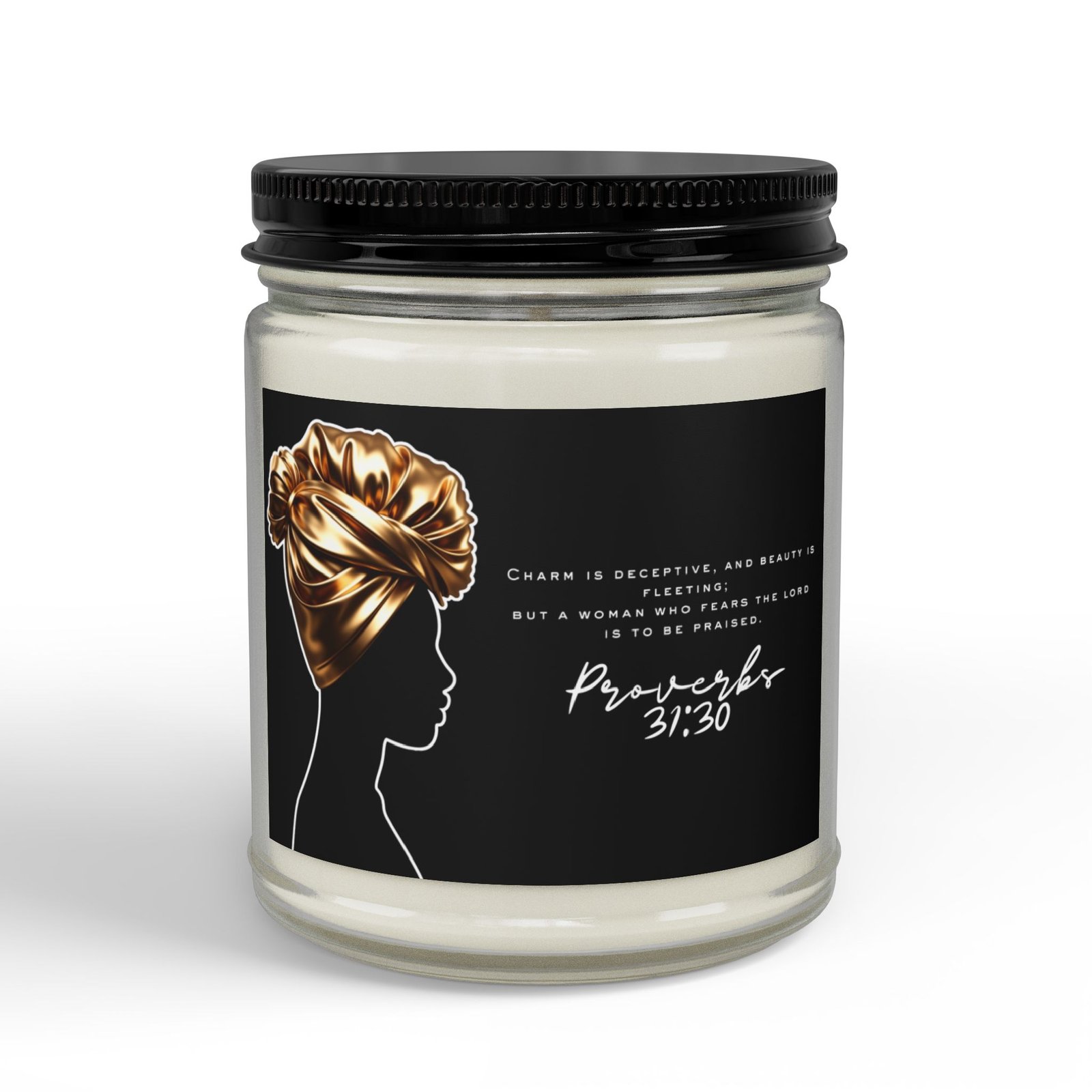 Proverbs 31:30: Gold Headwrap— Soy Candle (4oz & 9oz) - Image 7
