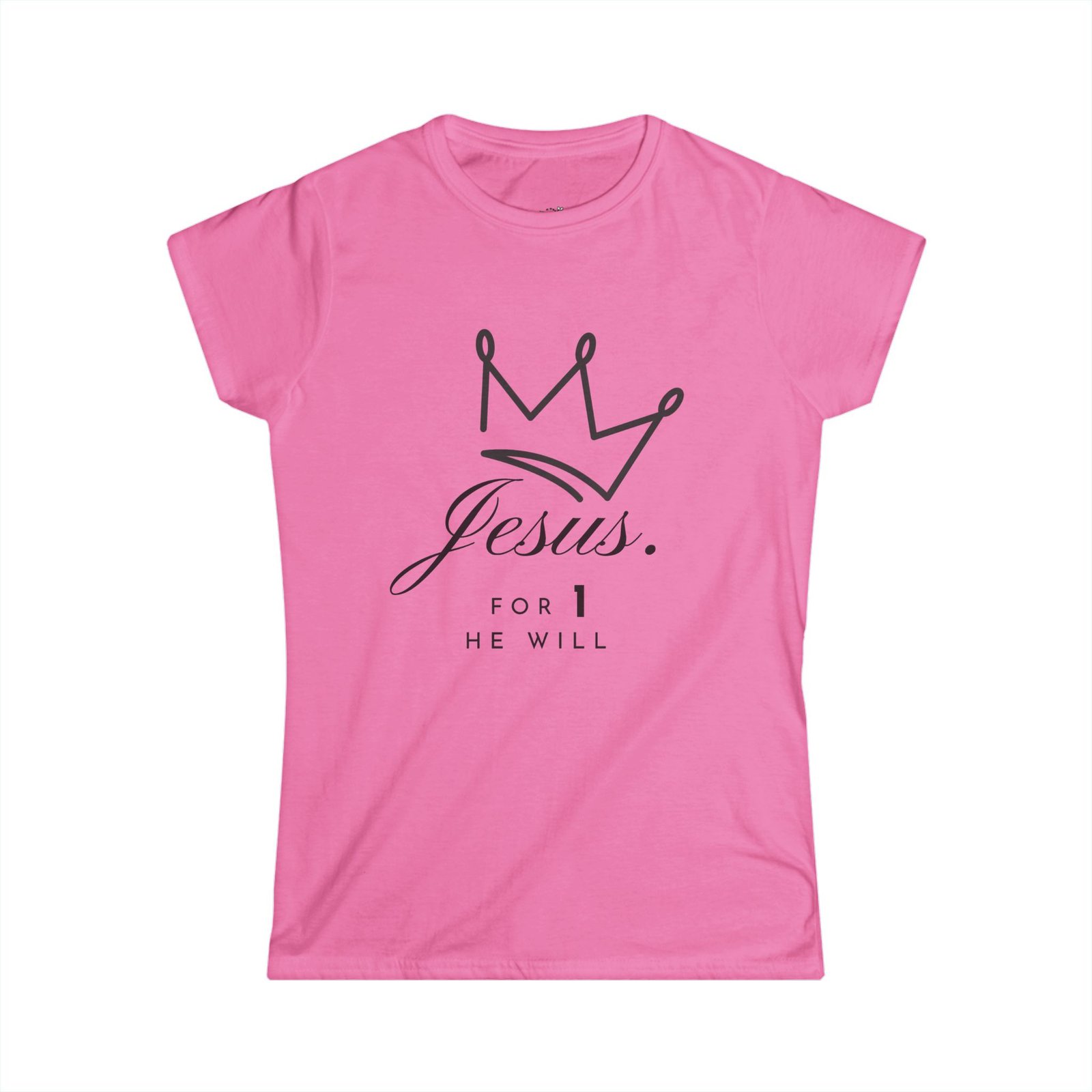 'Jesus. For 1 He Will' - Softstyle Tee - Image 15