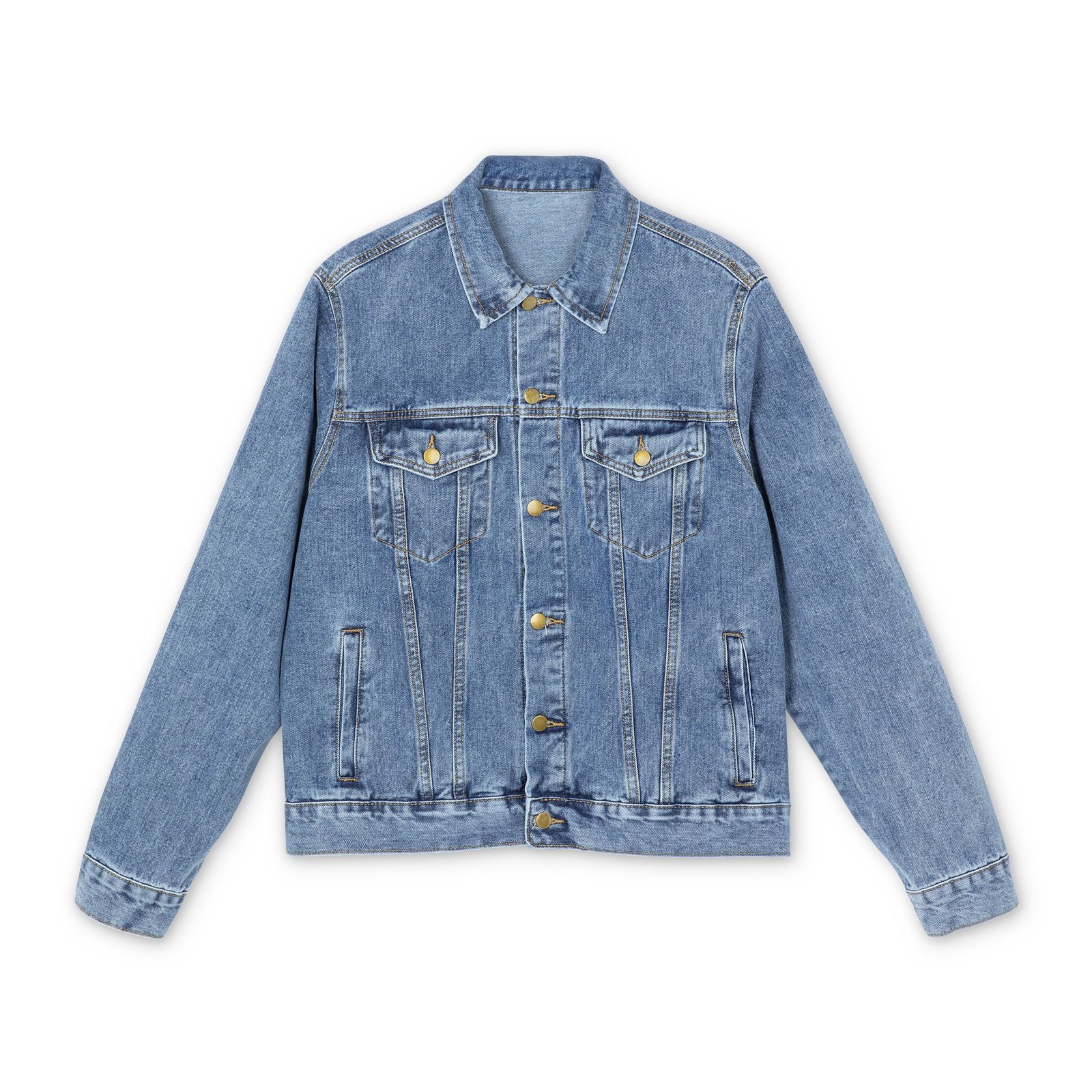 Matthew 6:9-10 Lion Prayer — Men's Denim Jacket - Image 2