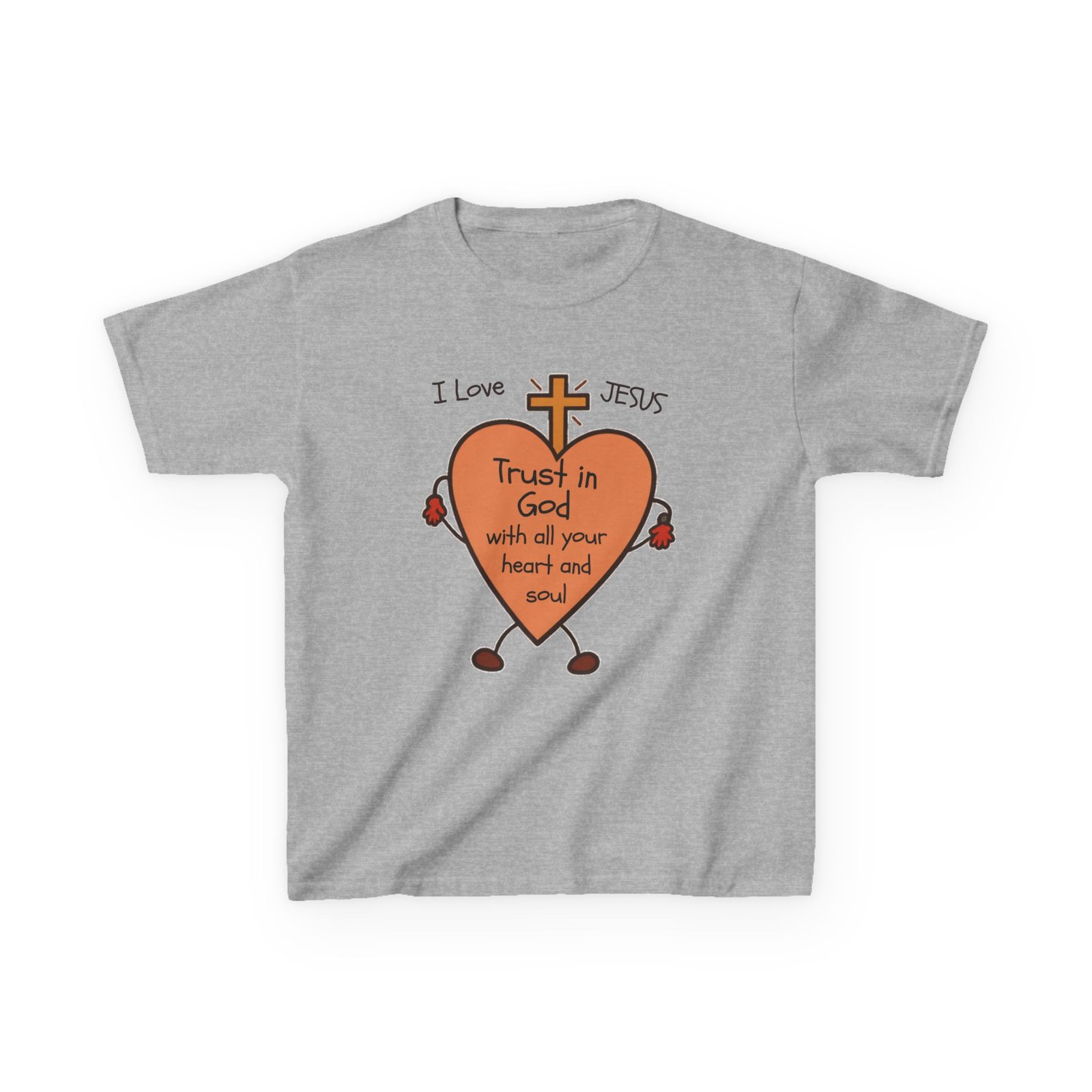 "Trust In God With Your Heart and Soul" - Kids Tee - Image 5