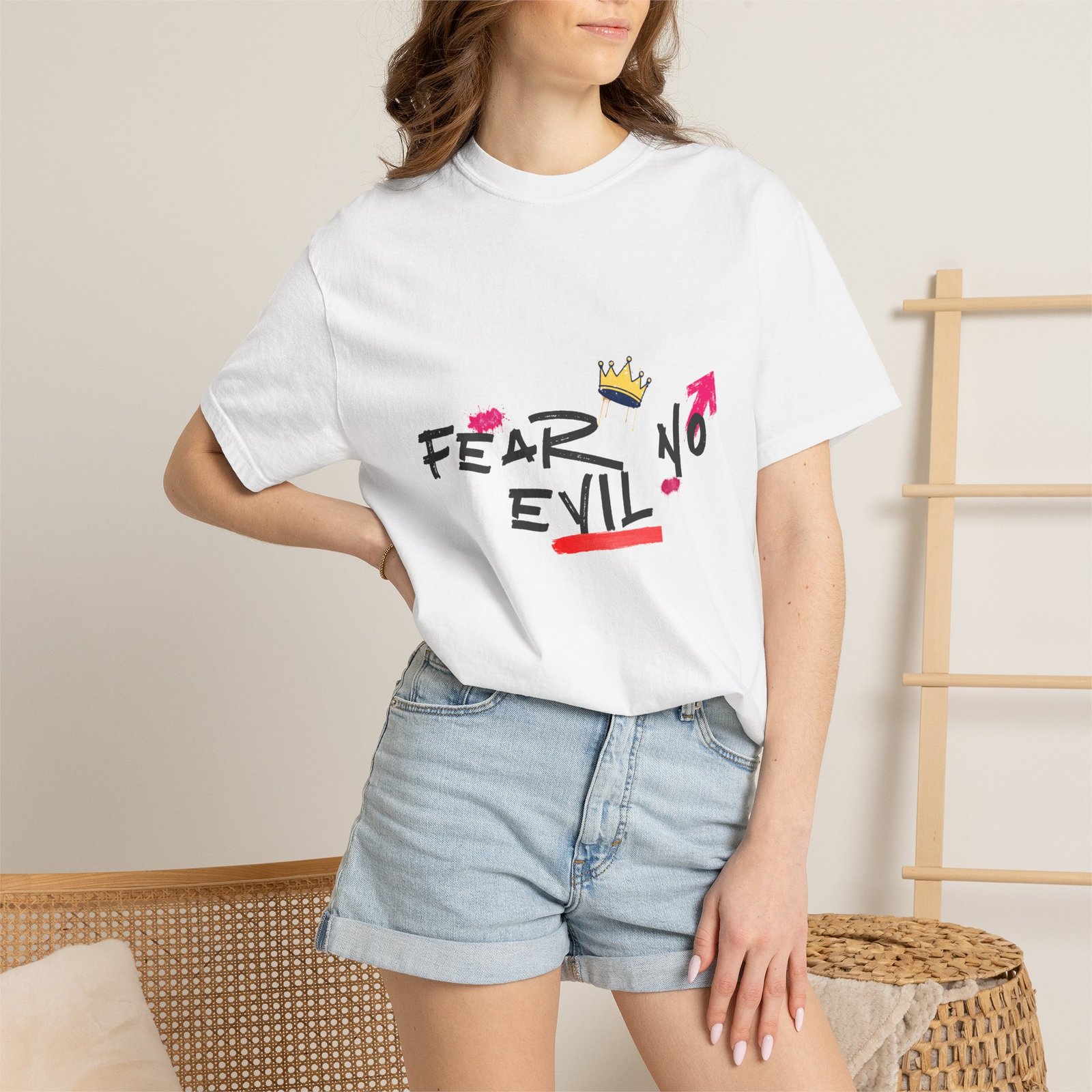'Fear No Evil' Crown T-Shirt - Image 2