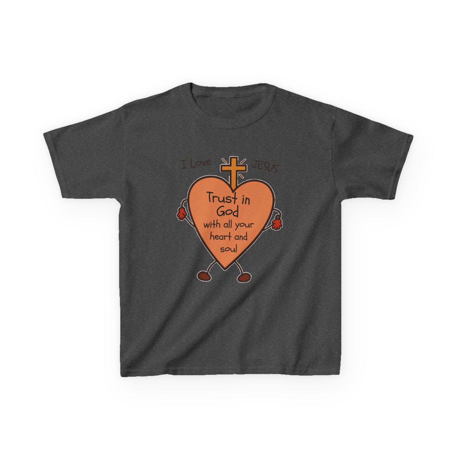 "Trust In God With Your Heart and Soul" - Kids Tee - Image 8