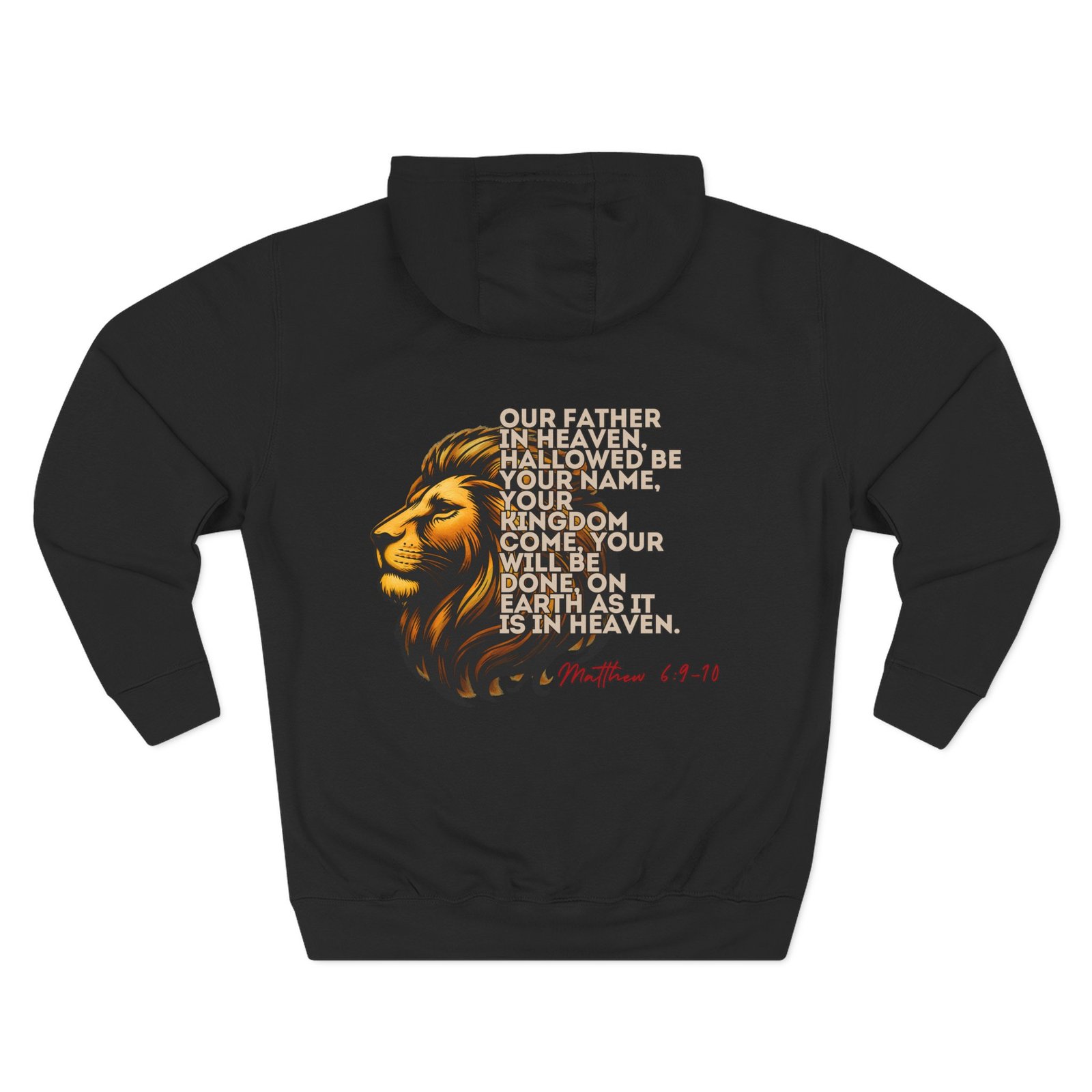 Matthew 6:9-10 Lion Prayer — Fleece Pullover - Image 4