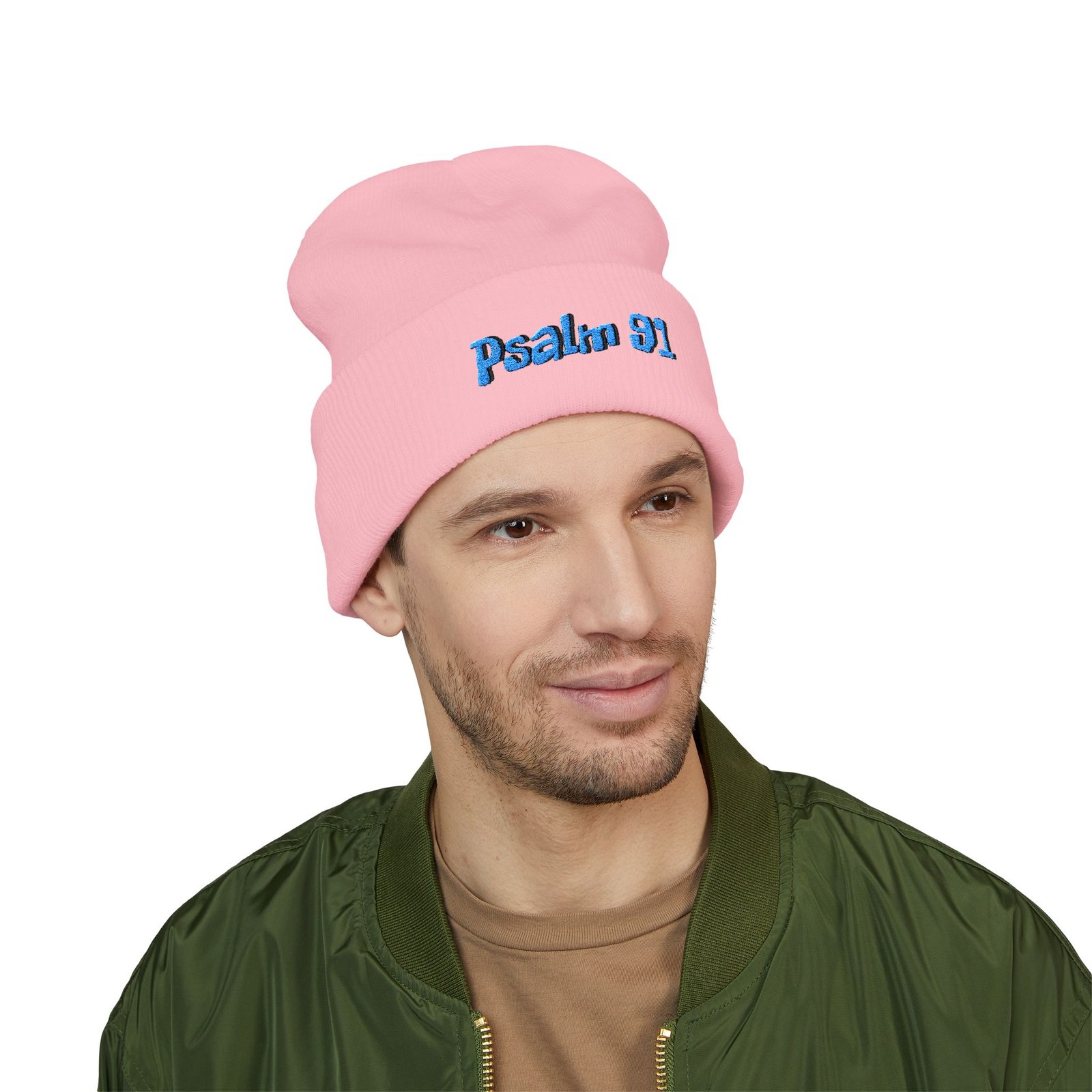 Psalm 91 Embroidered Cuffed Beanie - Image 24