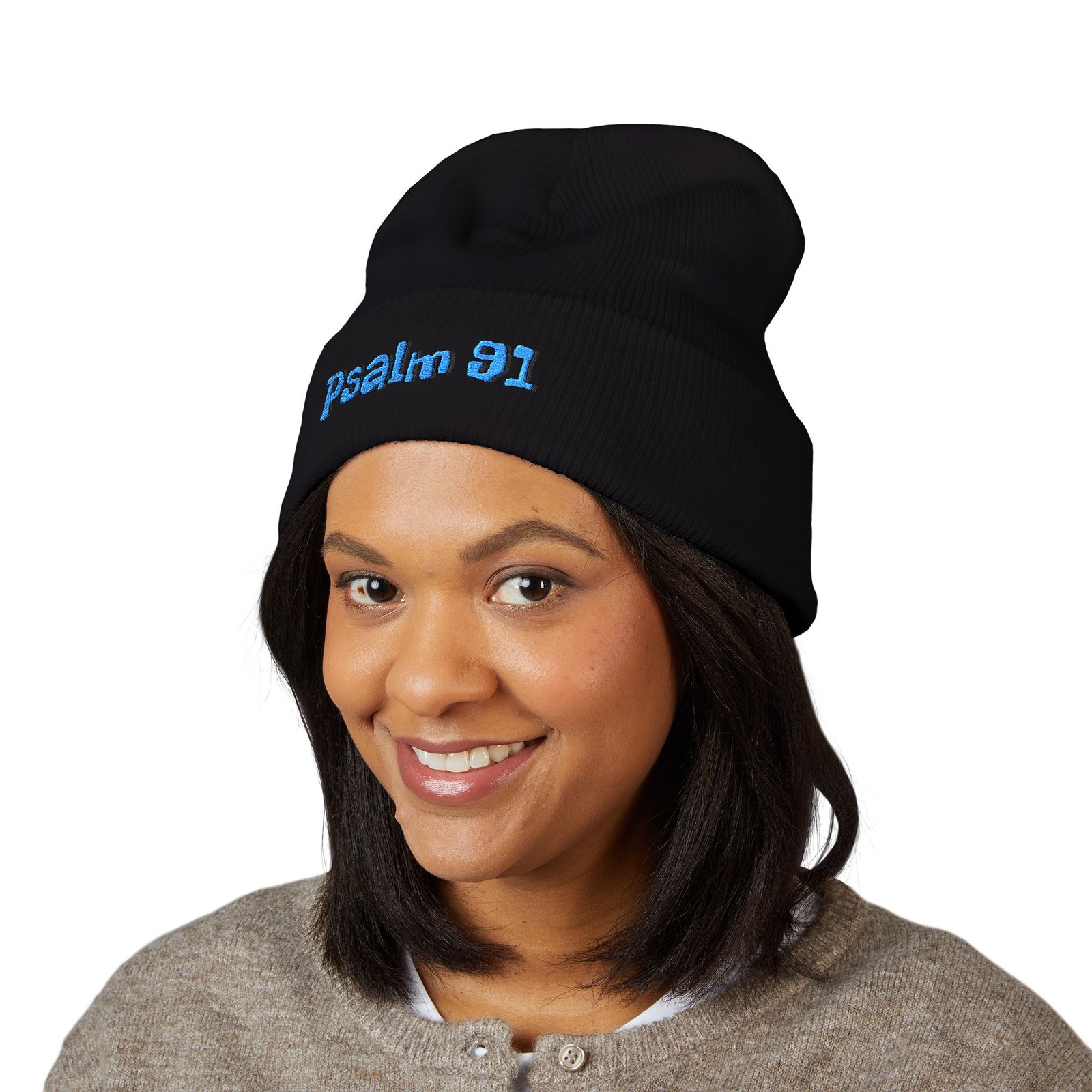 Psalm 91 Embroidered Cuffed Beanie - Image 20