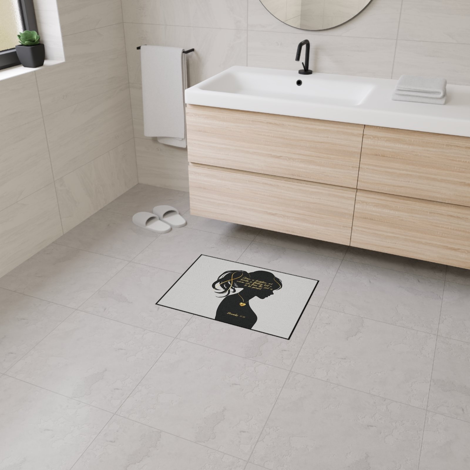 'You Are': Gold Heart — Proverbs 31 Woman Floor Mat - Image 11