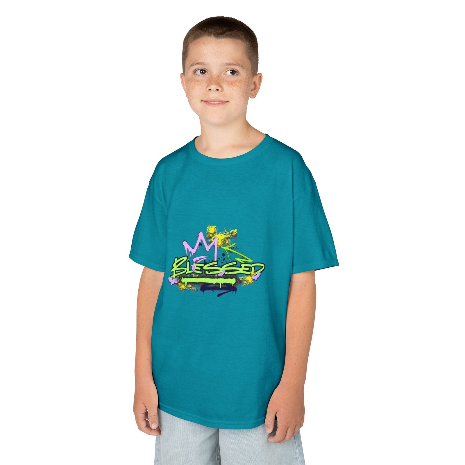 'Blessed' Graffiti - Kids Tee - Image 31