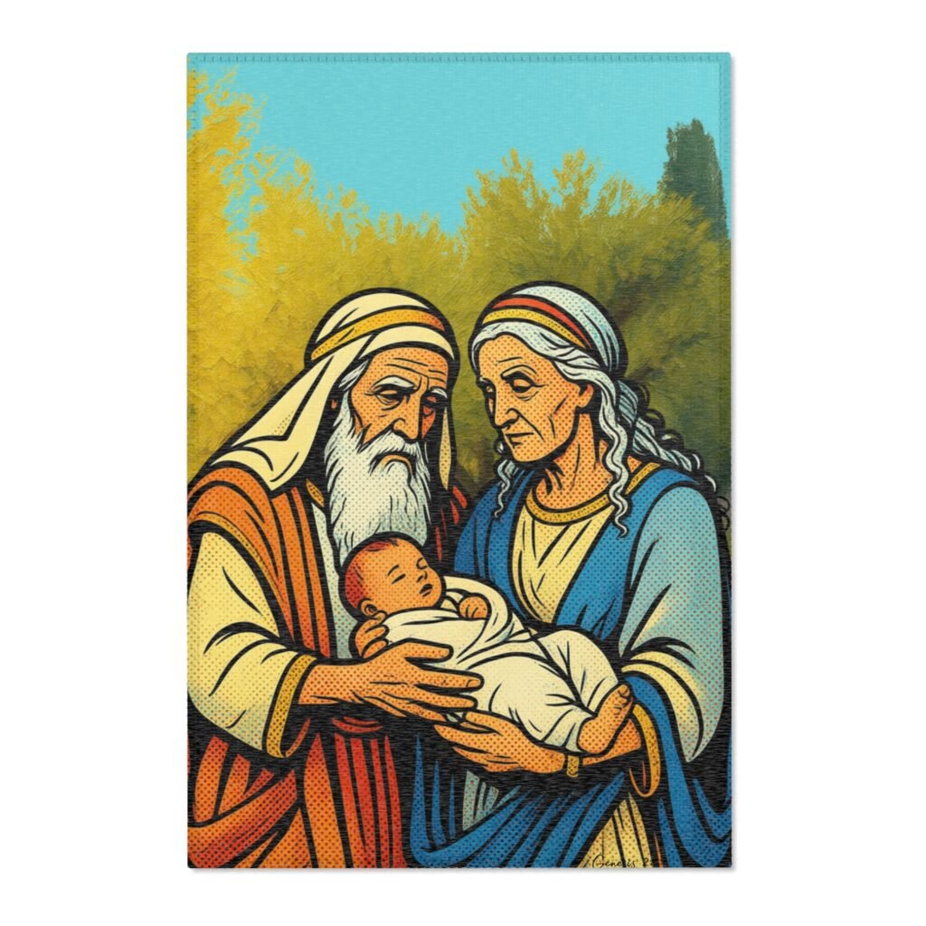 Abraham, Sarah, & Issac Pop Art Area Rug