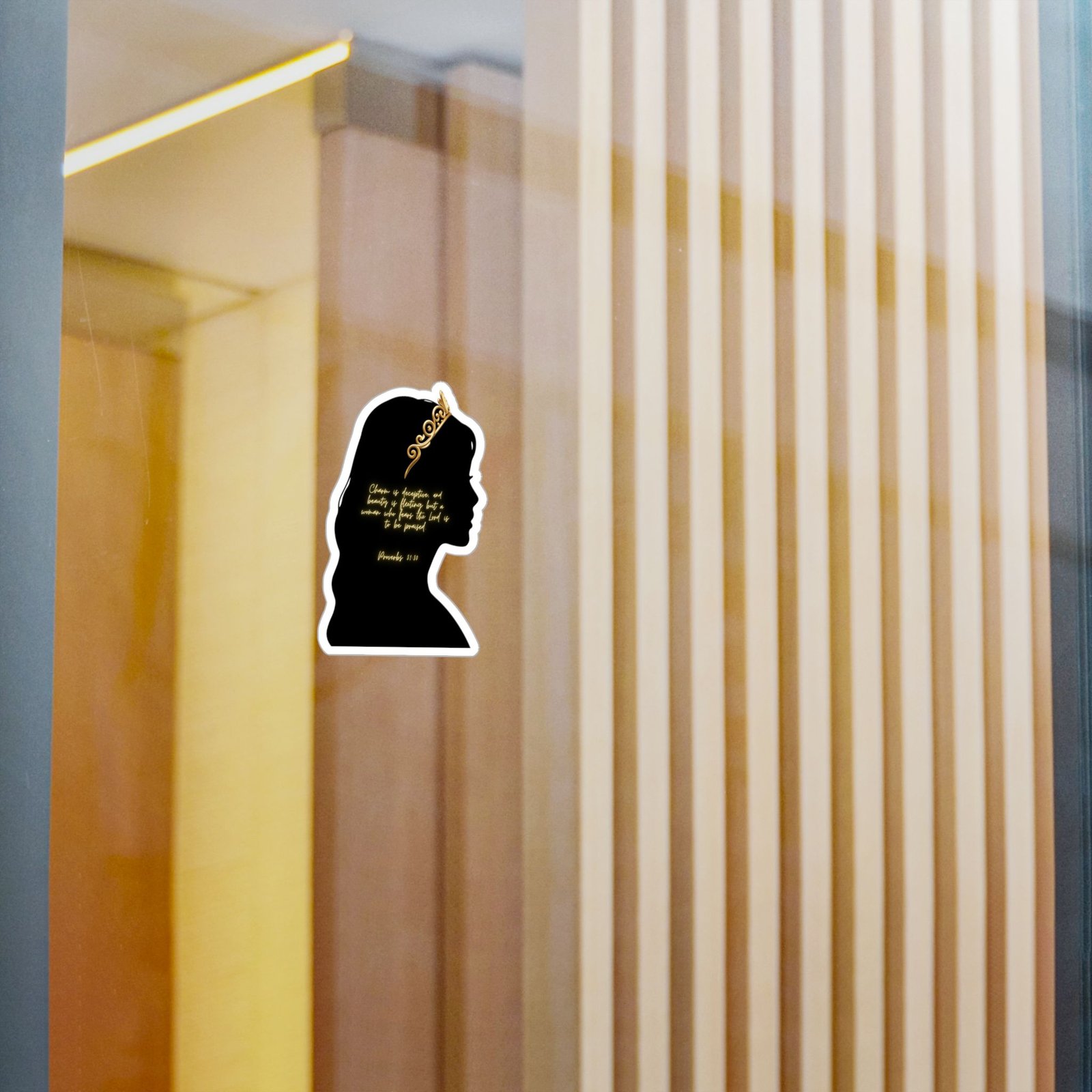 Proverbs 31:30: Gold Crown— Sticker - Image 2