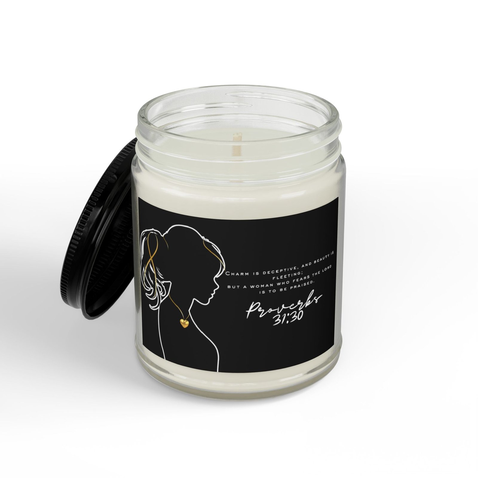 Proverbs 31:30: Gold Heart— Soy Candle (4oz & 9oz) - Image 8