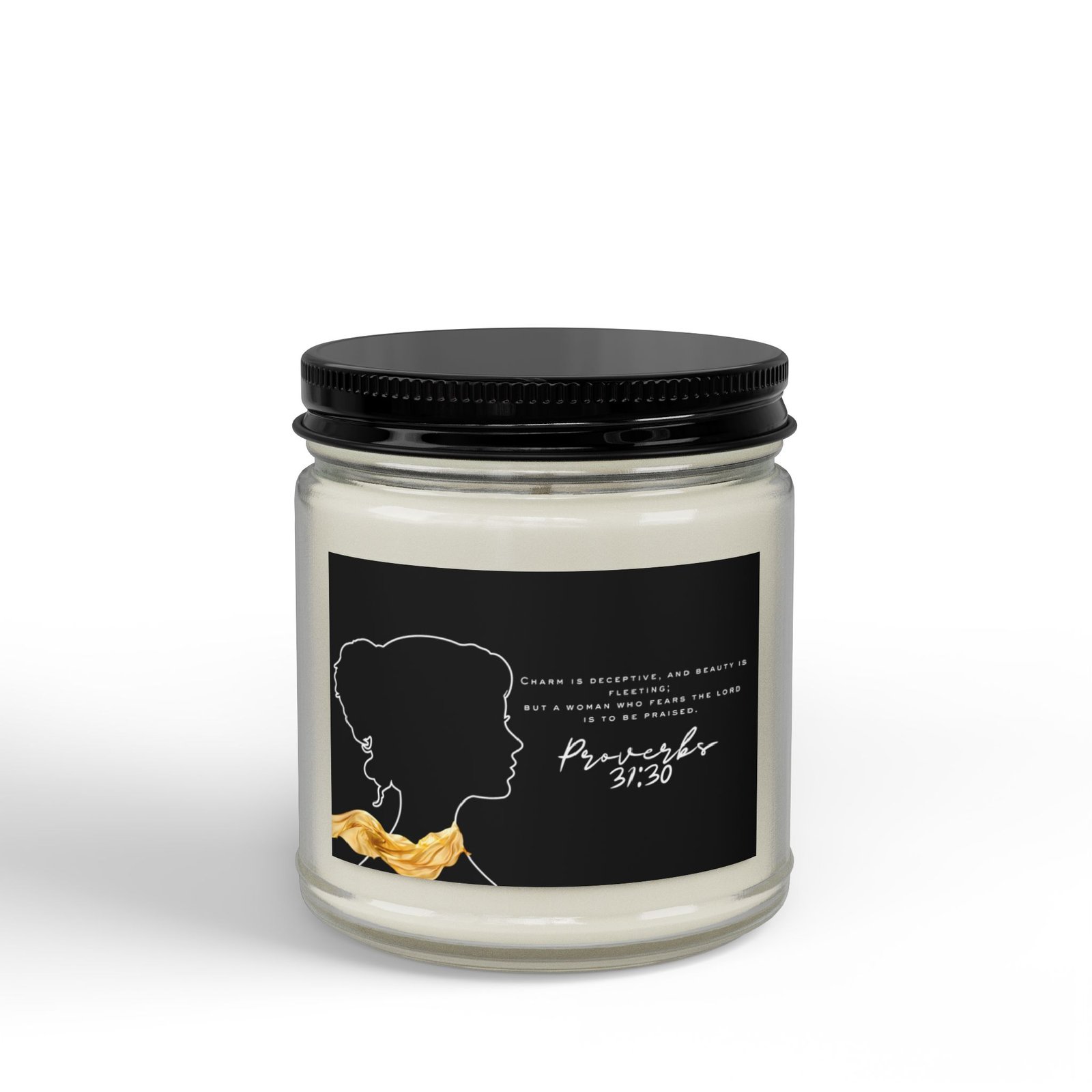 Proverbs 31:30: Gold Scarf— Soy Candle (4oz & 9oz) - Image 3