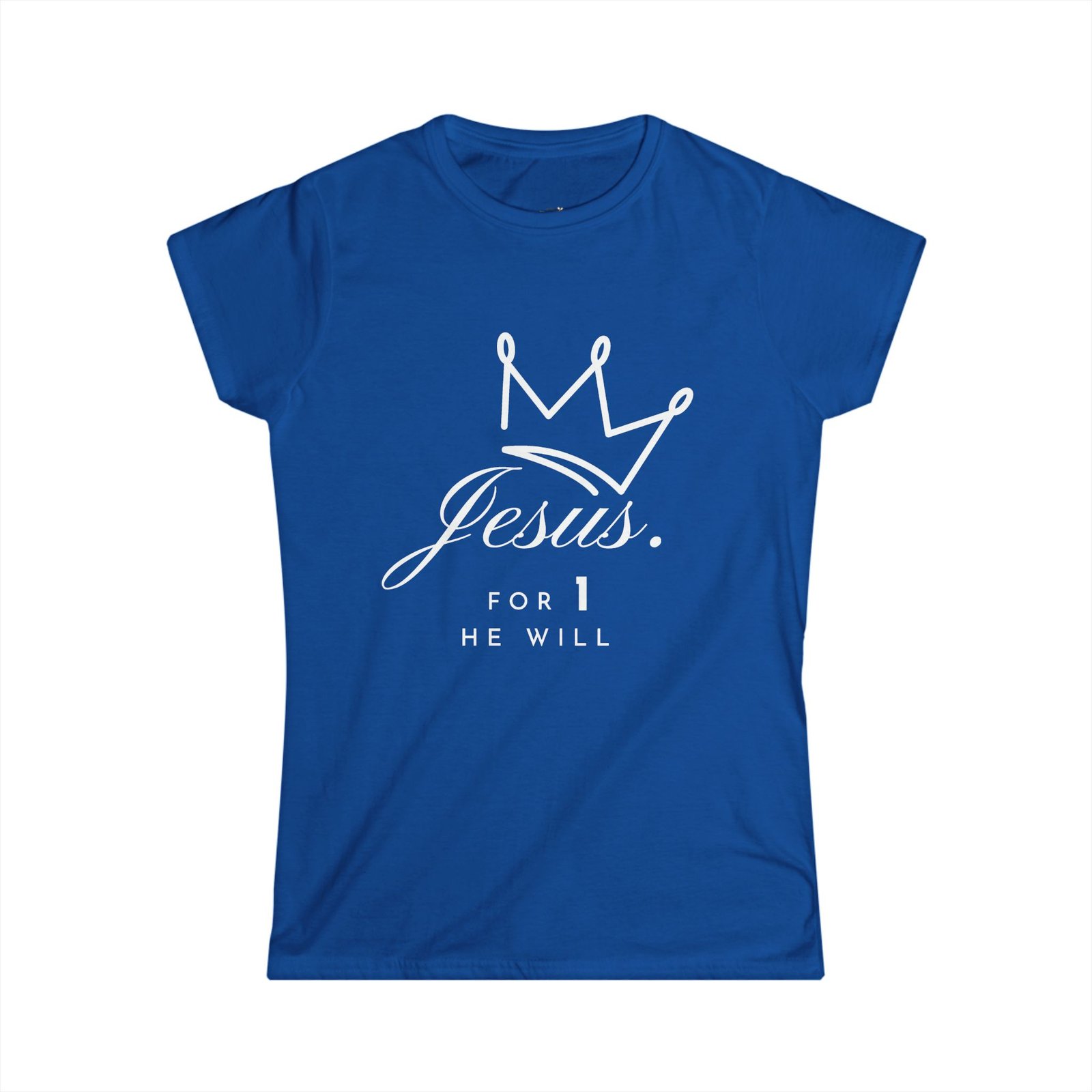 'Jesus. For 1 He Will' - Softstyle Tee - Image 11