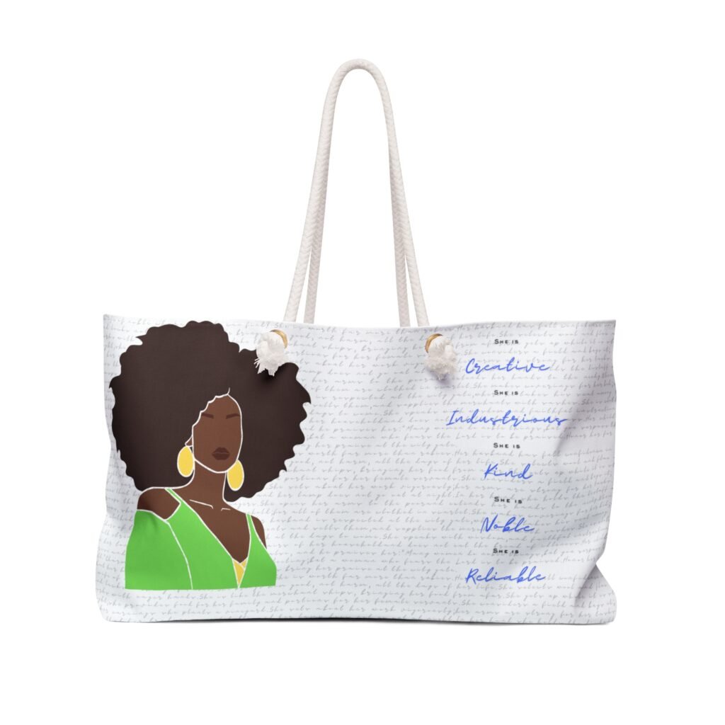 Proverbs 31:30 Woman — Green and Yellow Christian Weekender