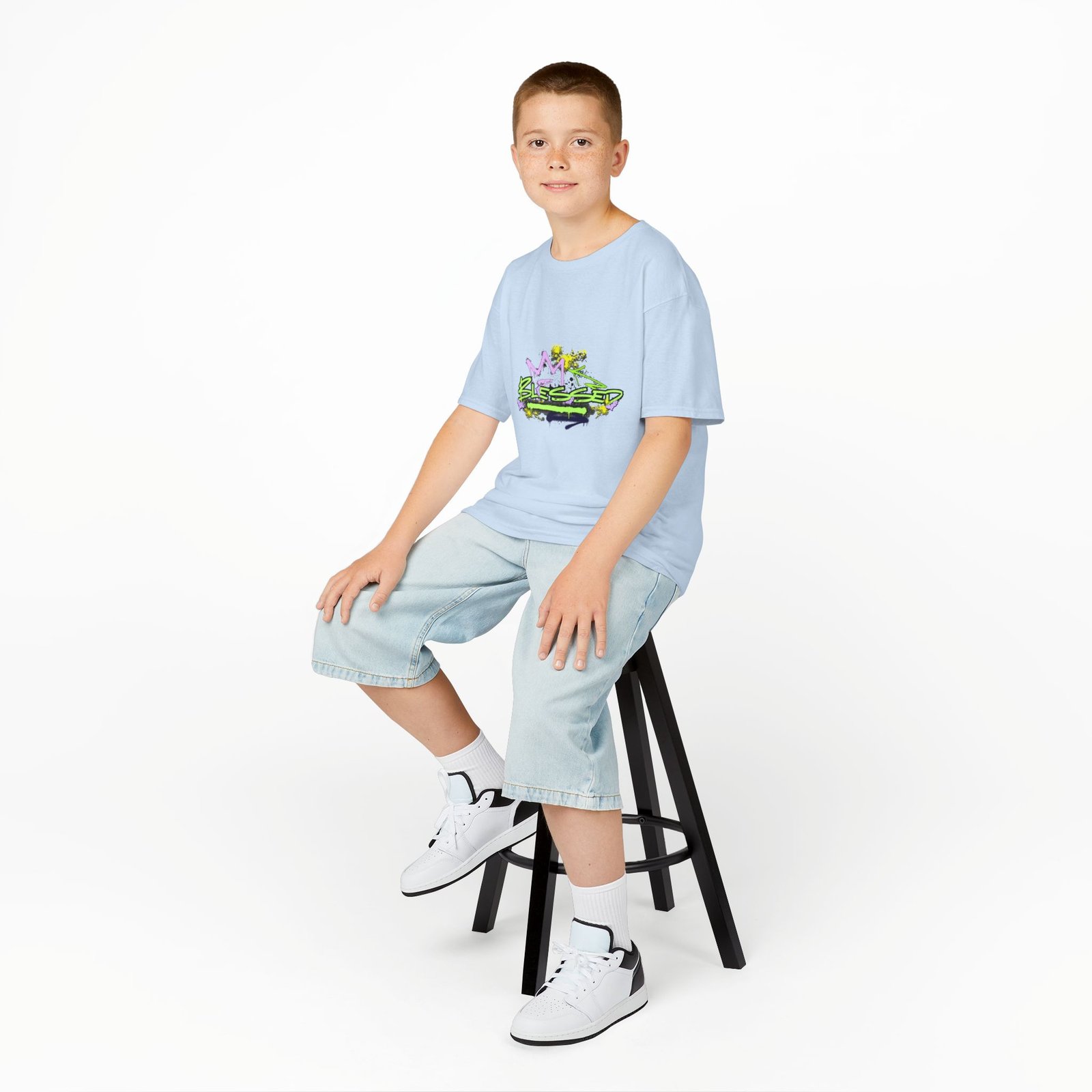 'Blessed' Graffiti - Kids Tee - Image 36
