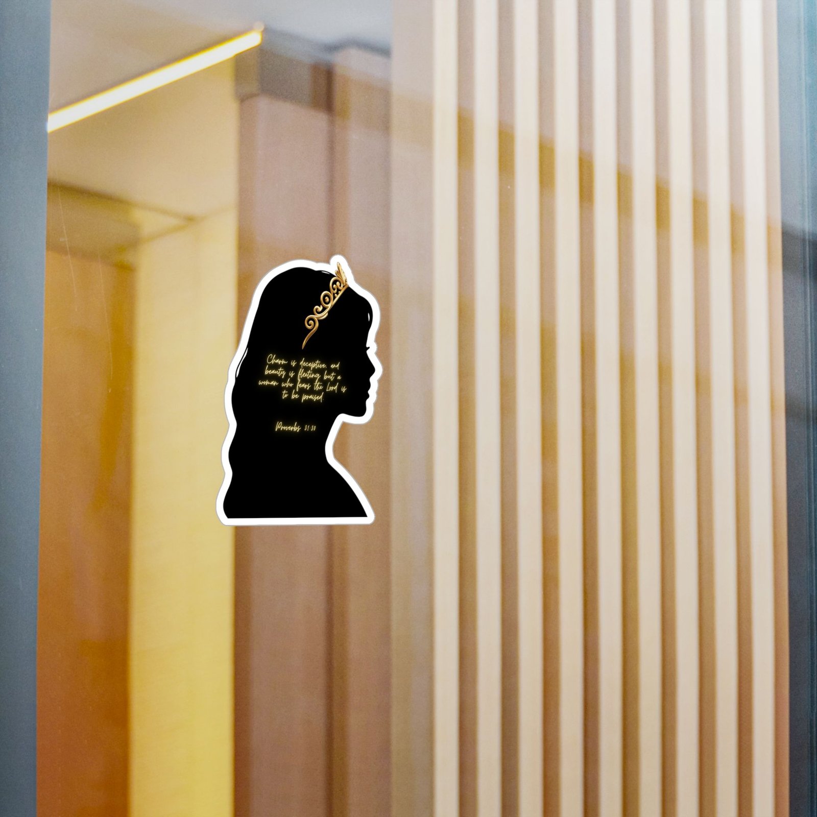 Proverbs 31:30: Gold Crown— Sticker - Image 6