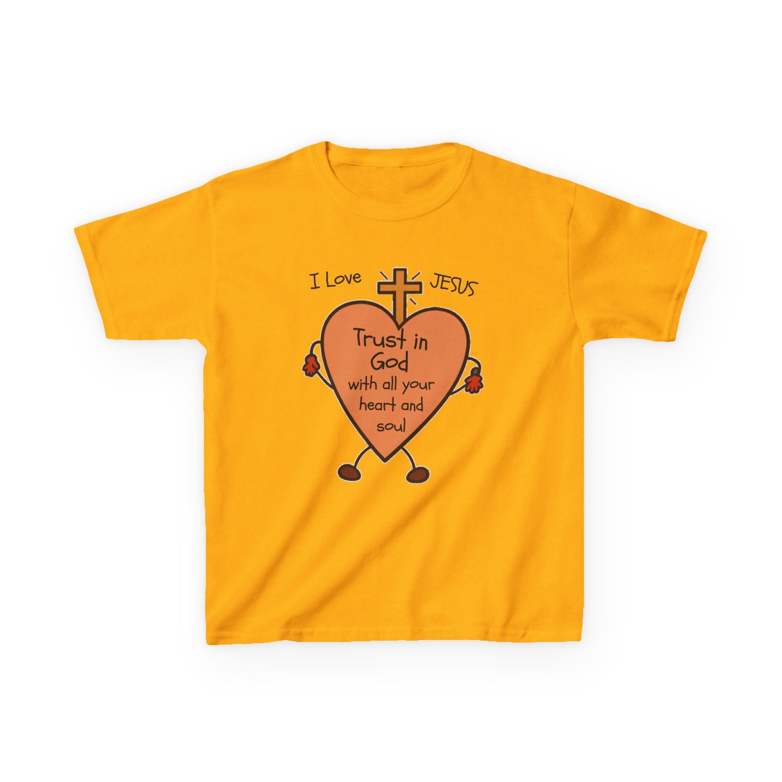 "Trust In God With Your Heart and Soul" - Kids Tee - Image 6