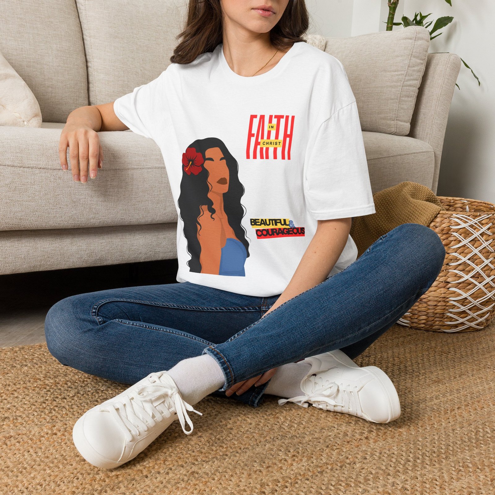 'Faith in Christ': Beautiful & Courageous — Tee - Image 3
