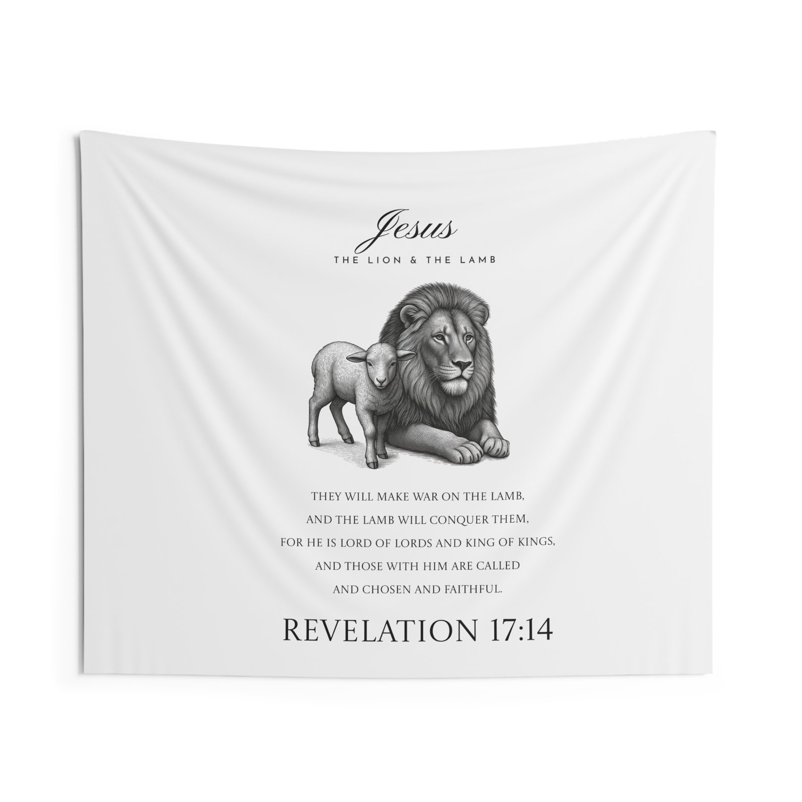 'Jesus The Lion & The Lamb' Revelation 17:14 — Tapestry - Image 4