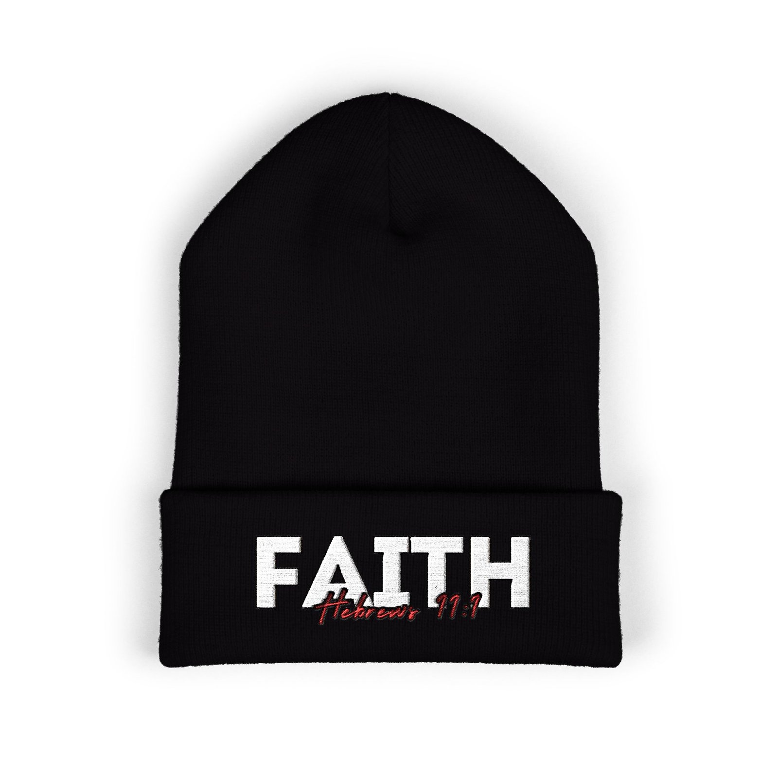 Hebrews 11:1 Faith Embroidered Cuffed Beanie - Image 9