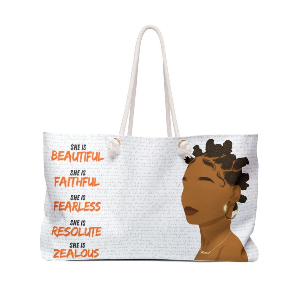 Proverbs 31:31 Woman — Blessed Necklace Weekender Bag