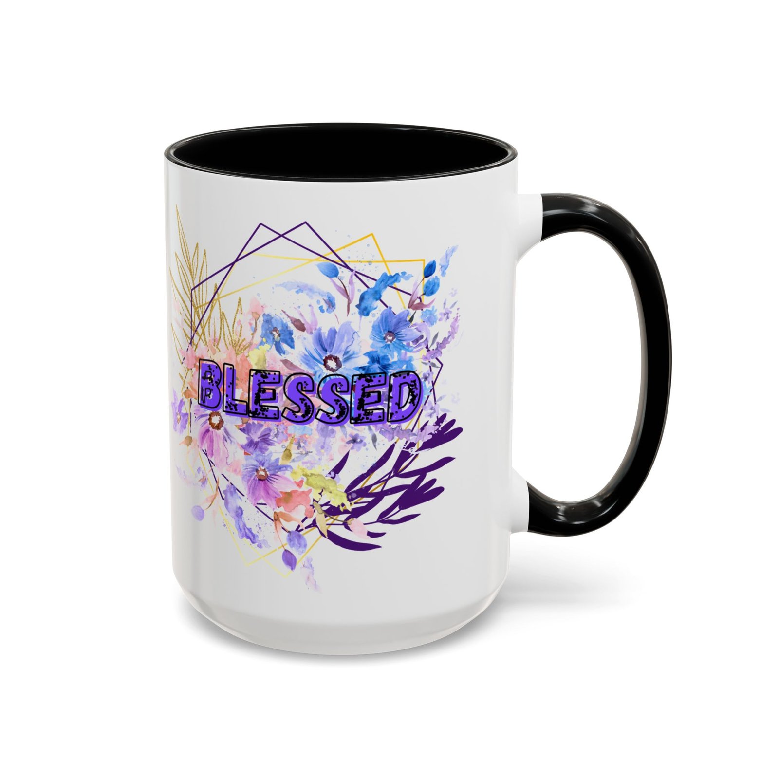 'Blessed' — Floral Accent Coffee Mug (11oz, 15oz) - Image 6