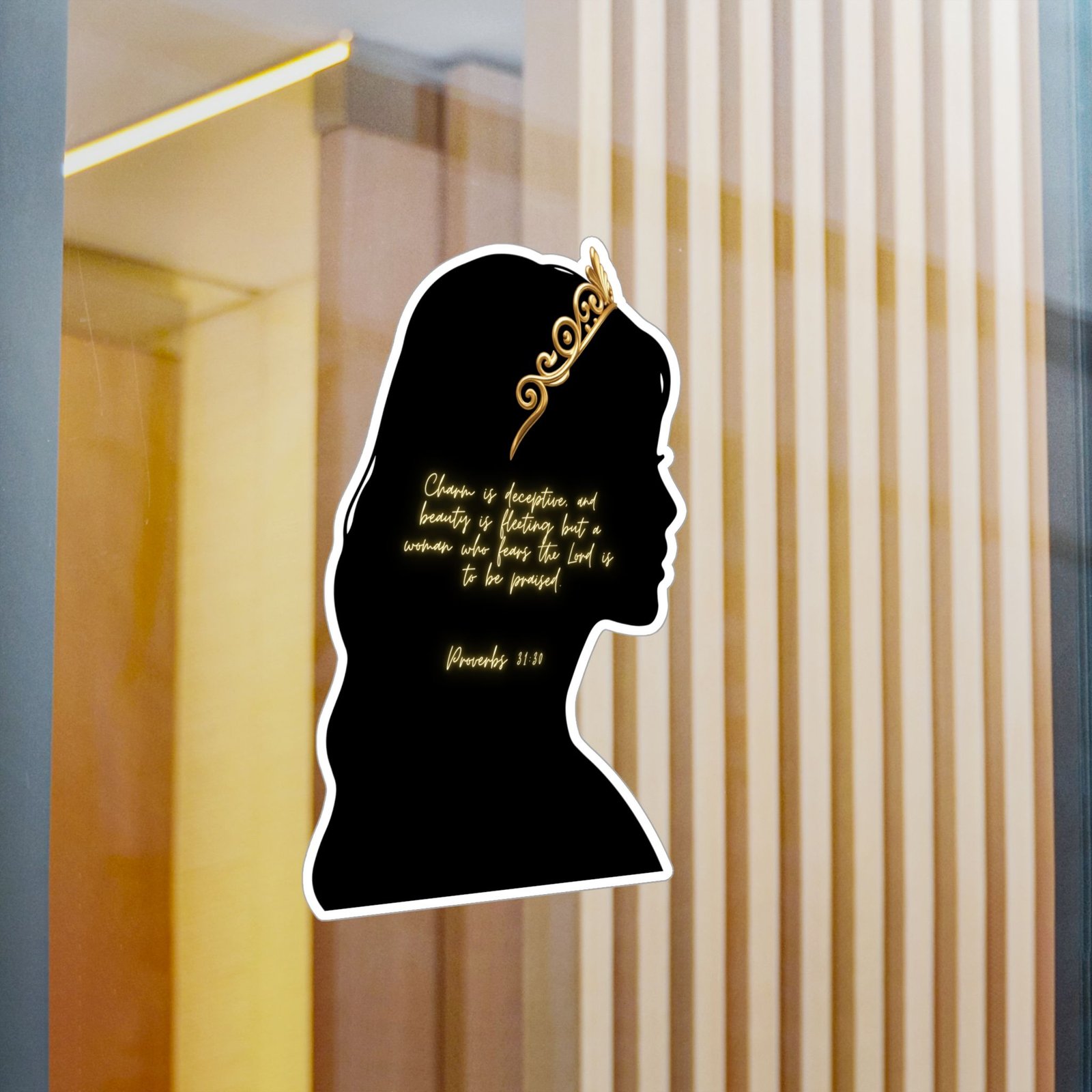 Proverbs 31:30: Gold Crown— Sticker - Image 14