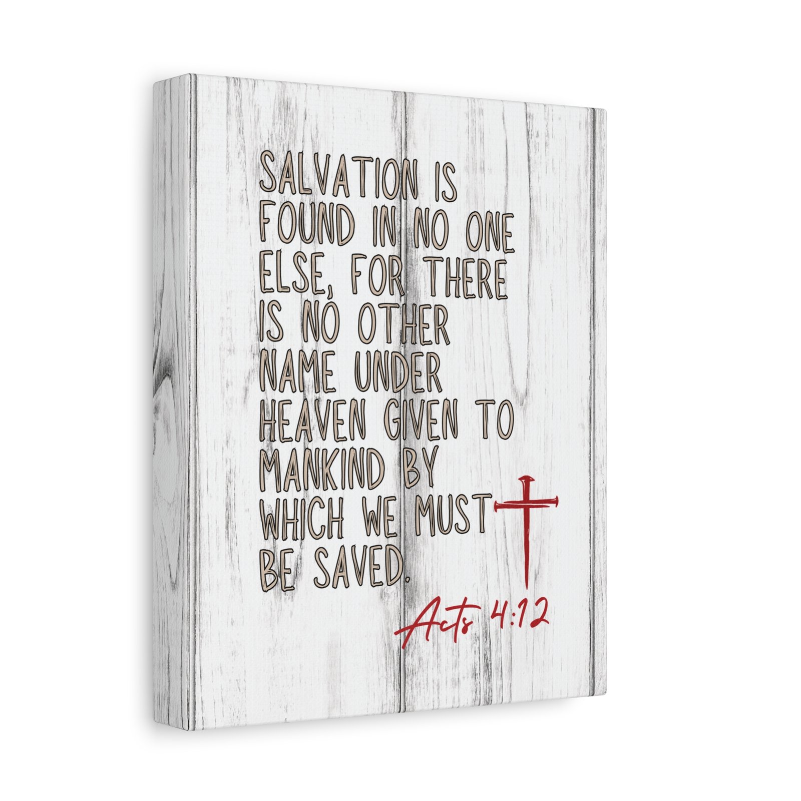 Acts 4:12 — Rustic Wall Canvas - Image 2