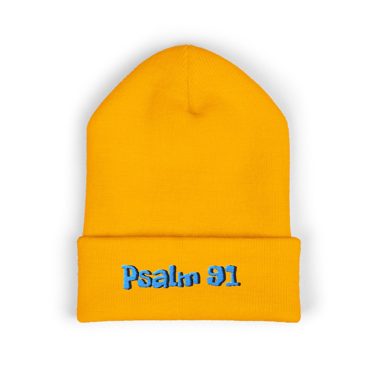 Psalm 91 Embroidered Cuffed Beanie - Image 4