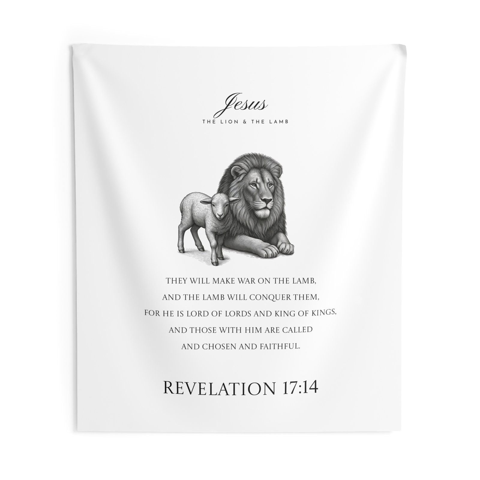 'Jesus The Lion & The Lamb' Revelation 17:14 — Tapestry - Image 8