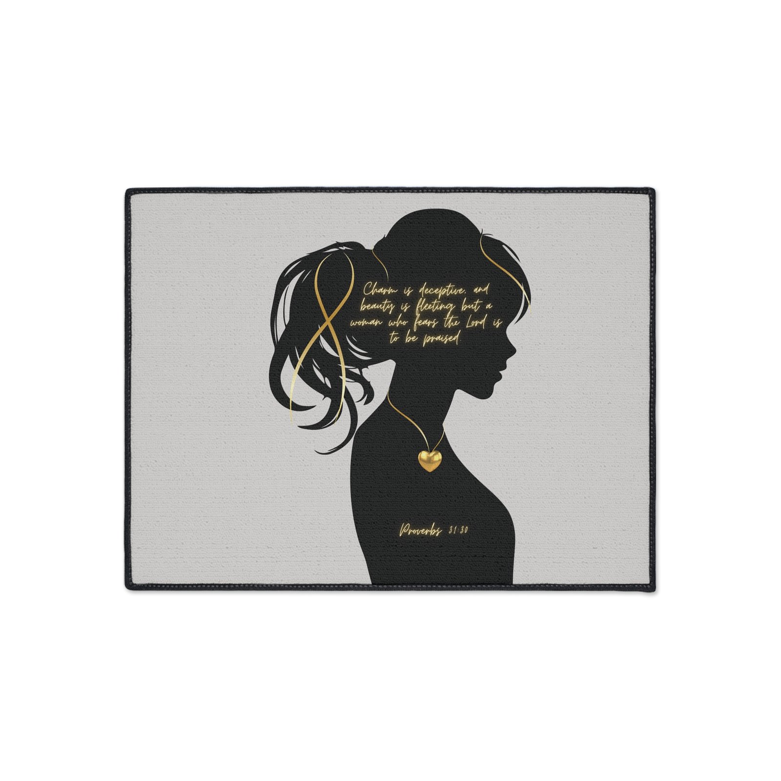 'You Are': Gold Heart — Proverbs 31 Woman Floor Mat - Image 9