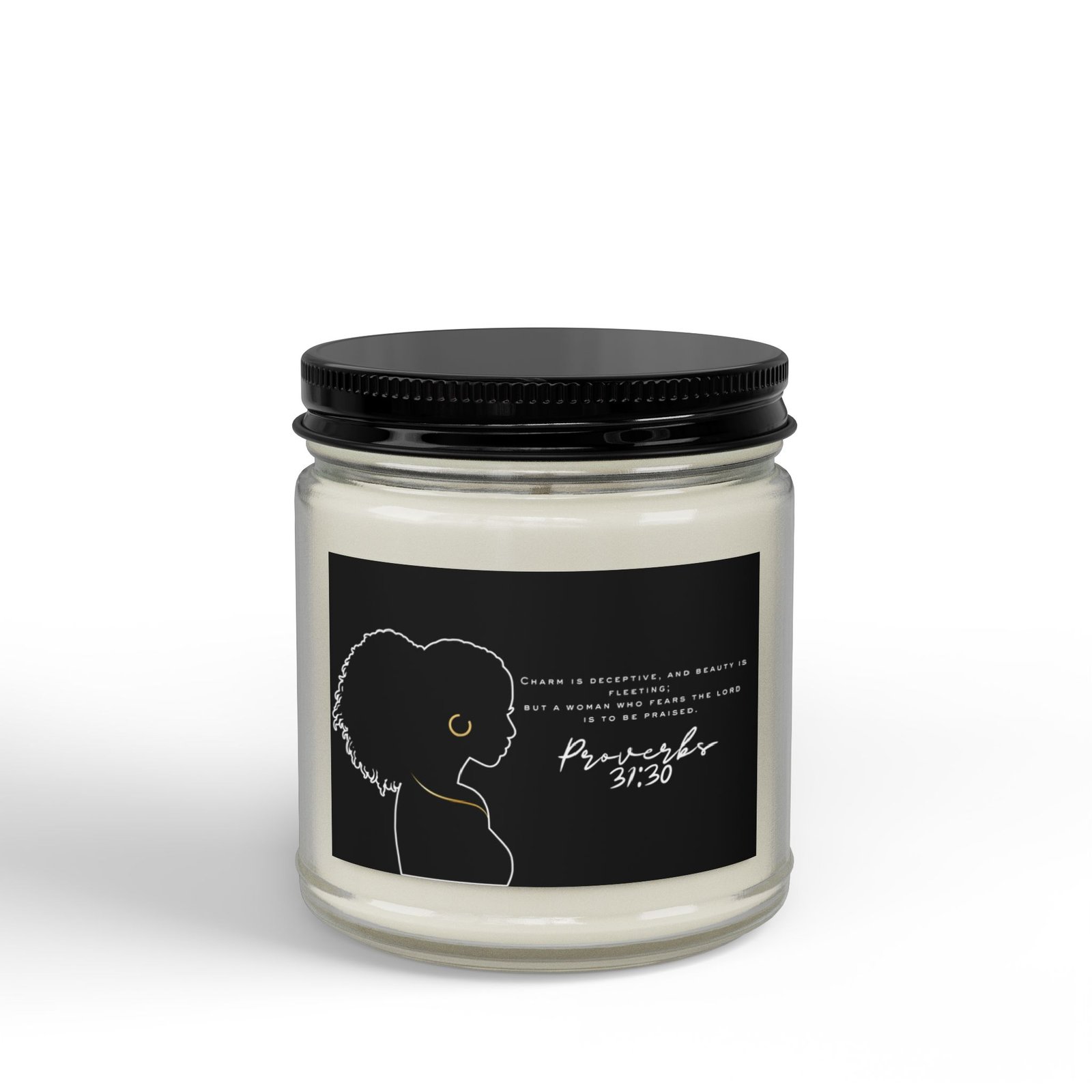 Proverbs 31:30: Gold Earring— Soy Candle (4oz & 9oz)
