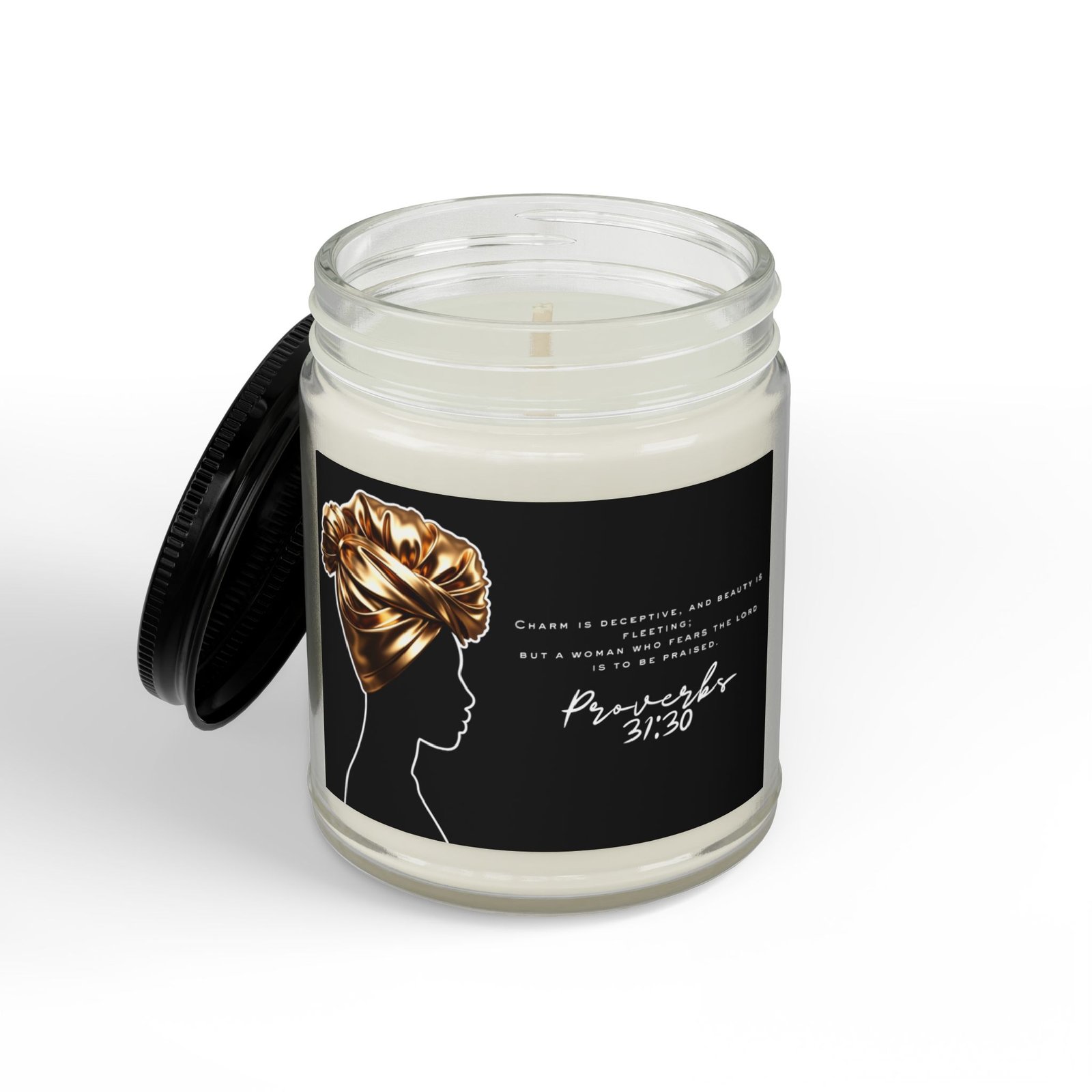 Proverbs 31:30: Gold Headwrap— Soy Candle (4oz & 9oz) - Image 8