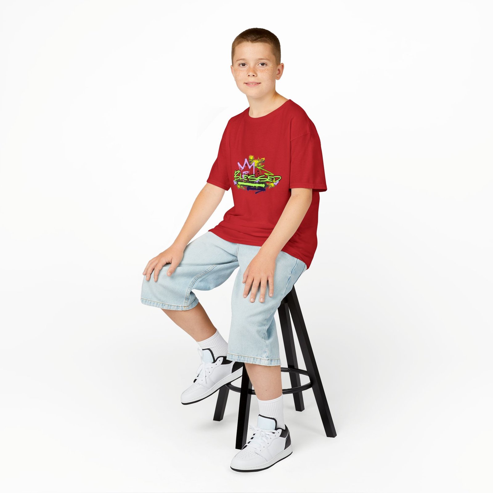 'Blessed' Graffiti - Kids Tee - Image 60