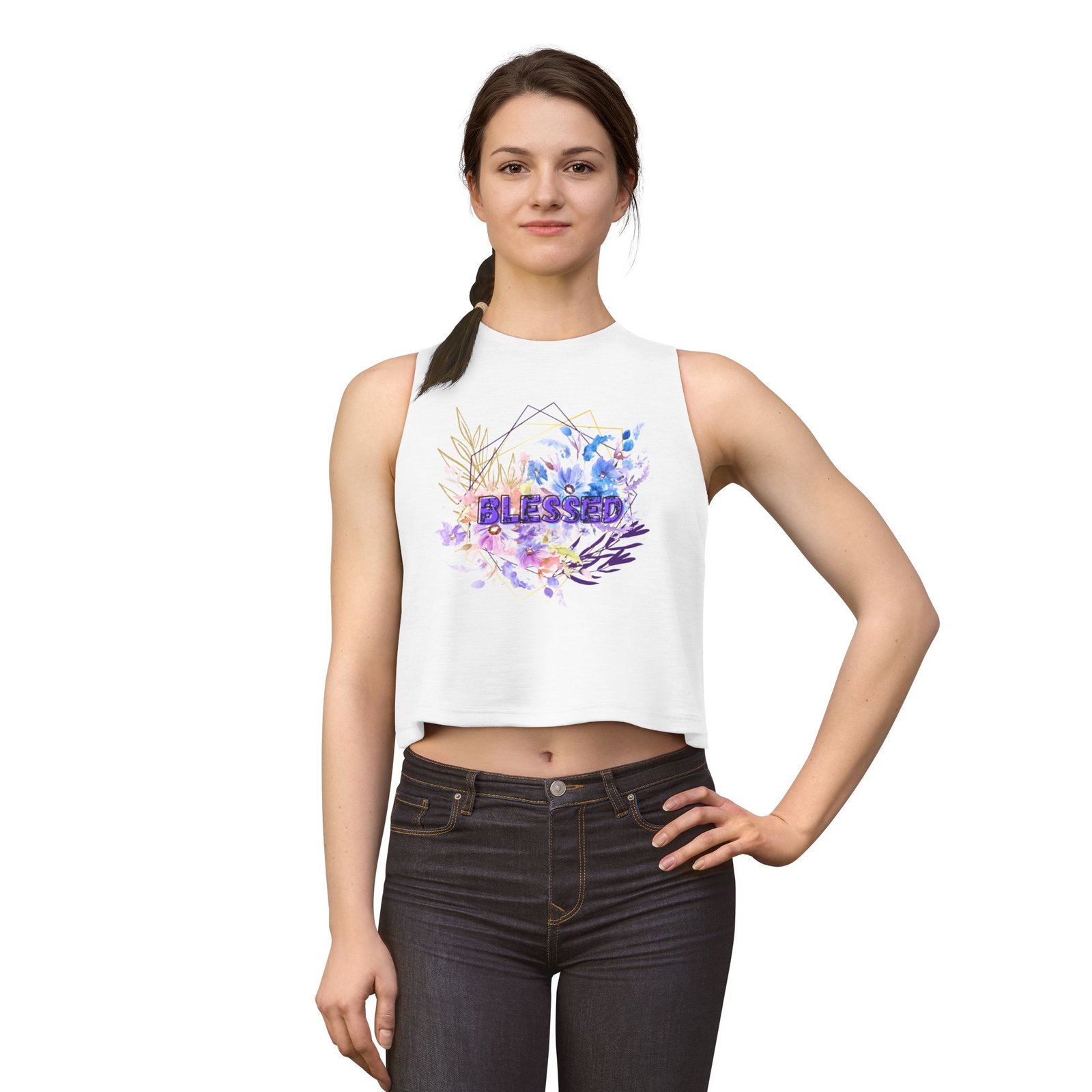 'Blessed' — Floral Crop Top - Image 2