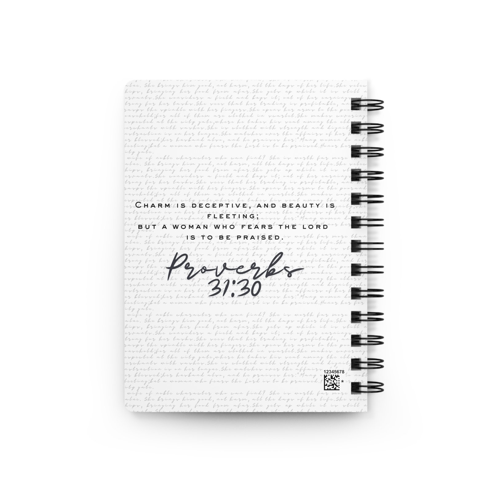Proverbs 31:30: Pearls — Spiral Notebook - Image 2