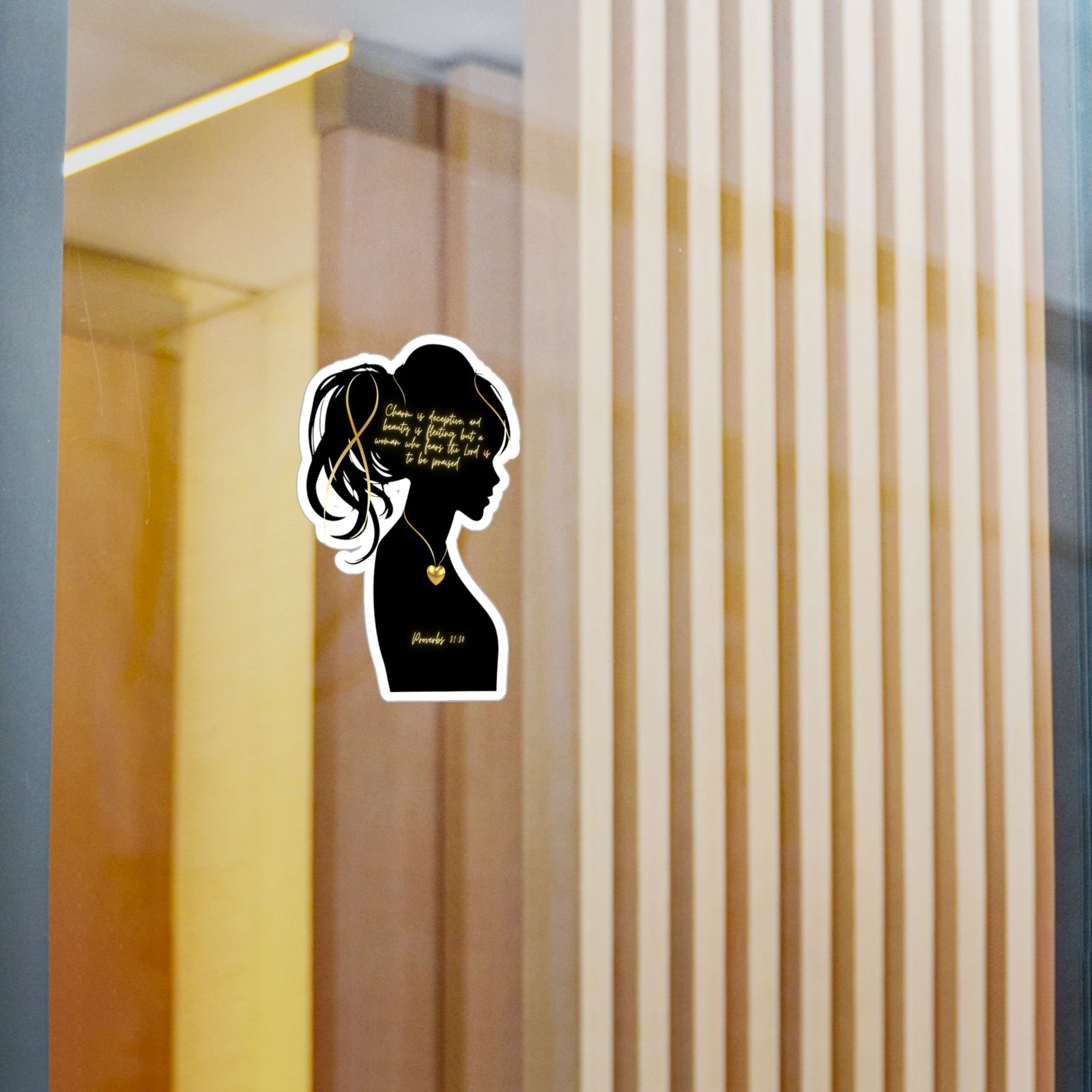 Proverbs 31:30: Gold Heart— Sticker - Image 6
