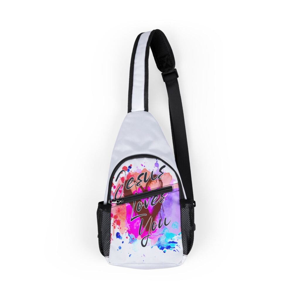 'Jesus Loves You' Watercolor  — Chest Sling Bag