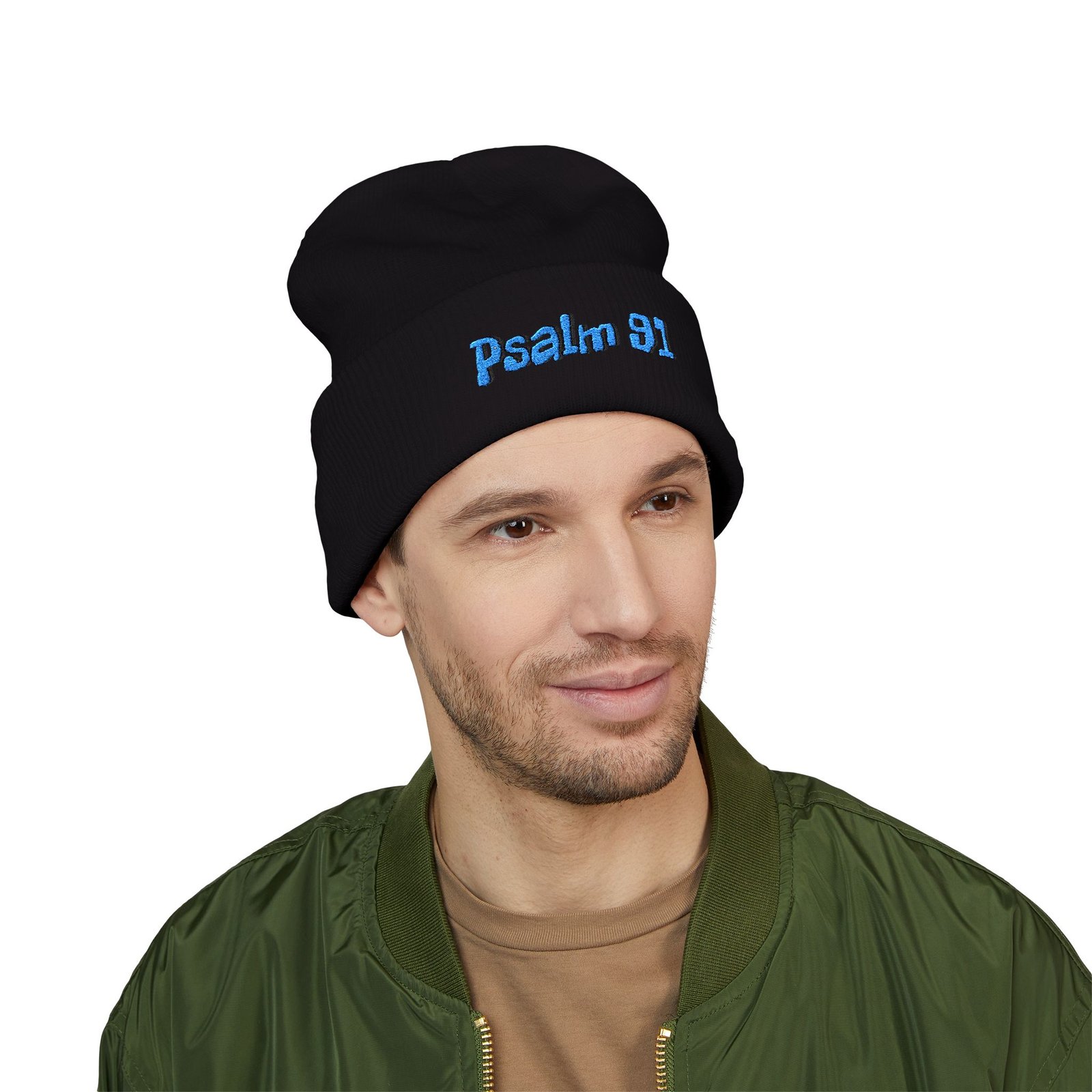 Psalm 91 Embroidered Cuffed Beanie - Image 21
