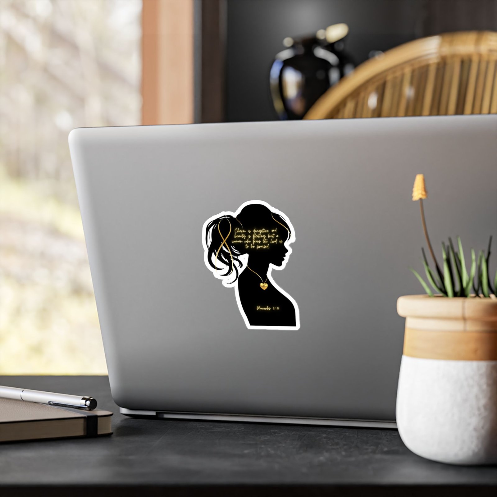 Proverbs 31:30: Gold Heart— Sticker - Image 8
