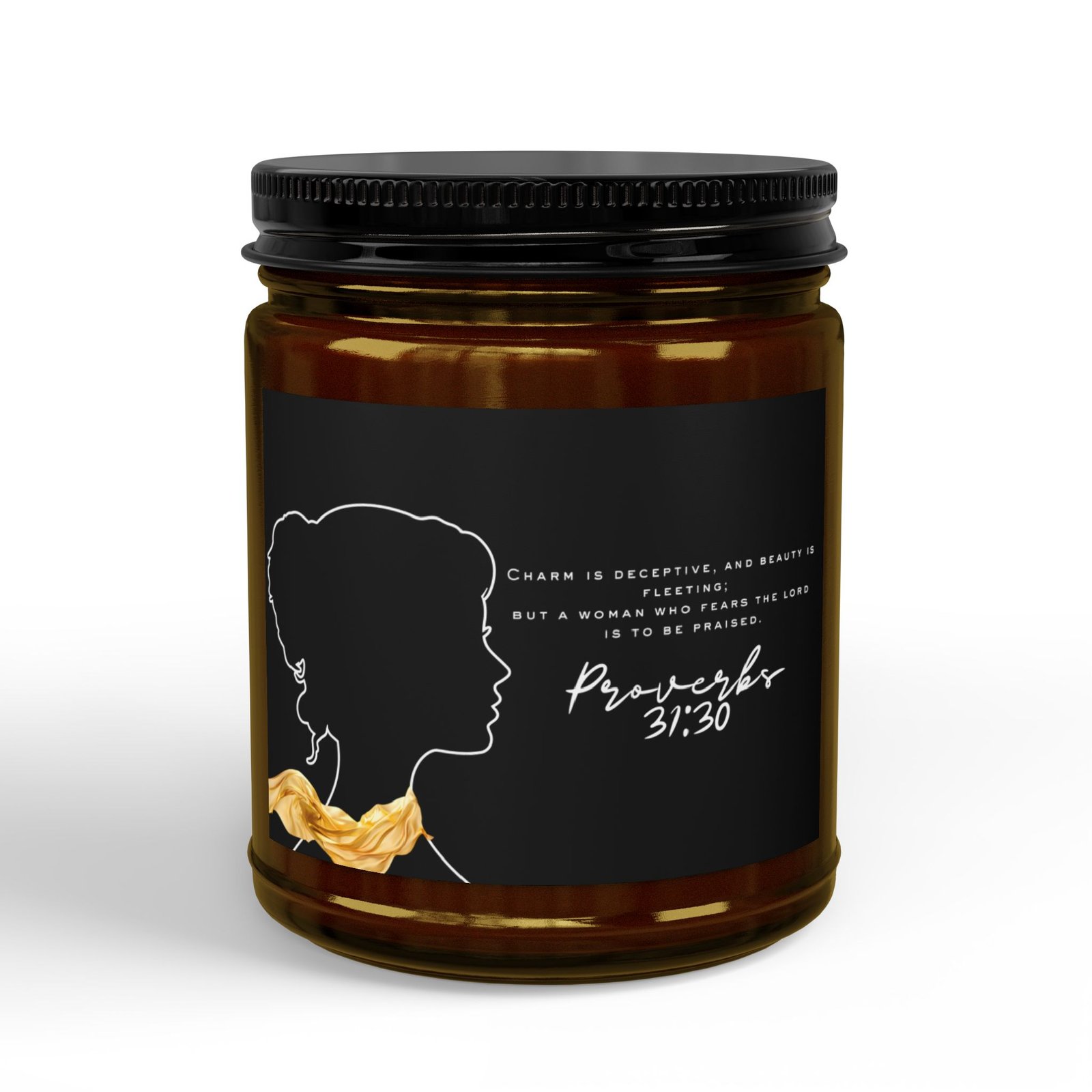 Proverbs 31:30: Gold Scarf— Soy Candle (4oz & 9oz) - Image 5
