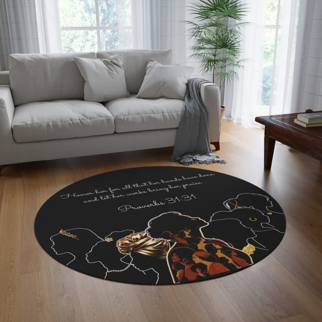 "Proverbs 31:31" Woman — Round Rug