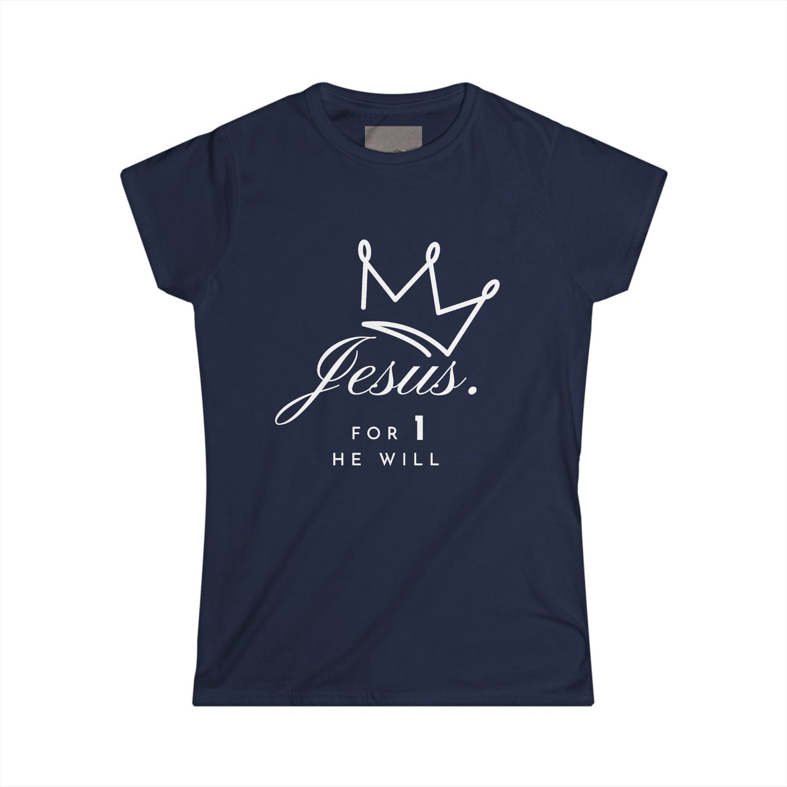 'Jesus. For 1 He Will' - Softstyle Tee - Image 12