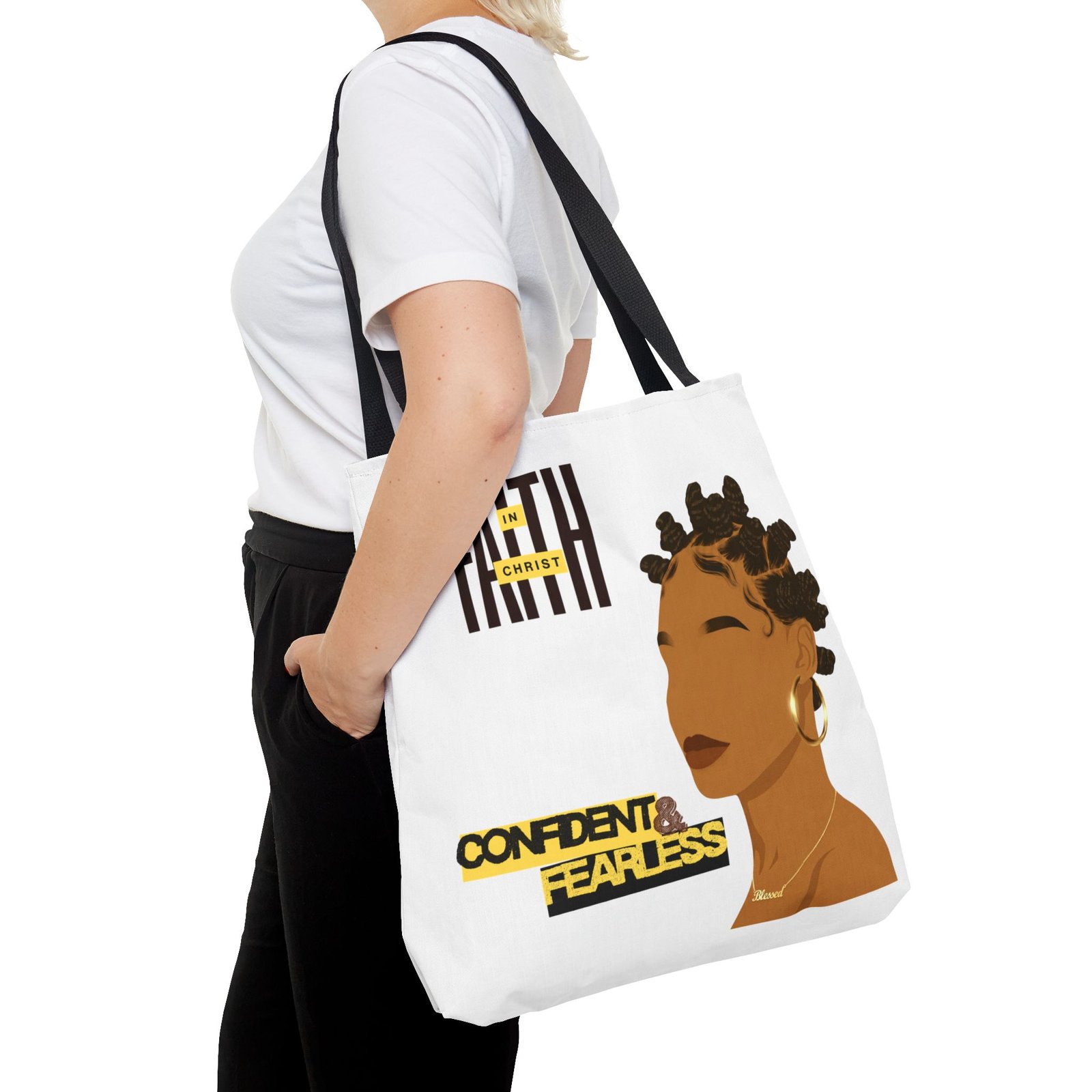 'Faith In Christ: Confident & Fearless' - Tote Bag - Image 5